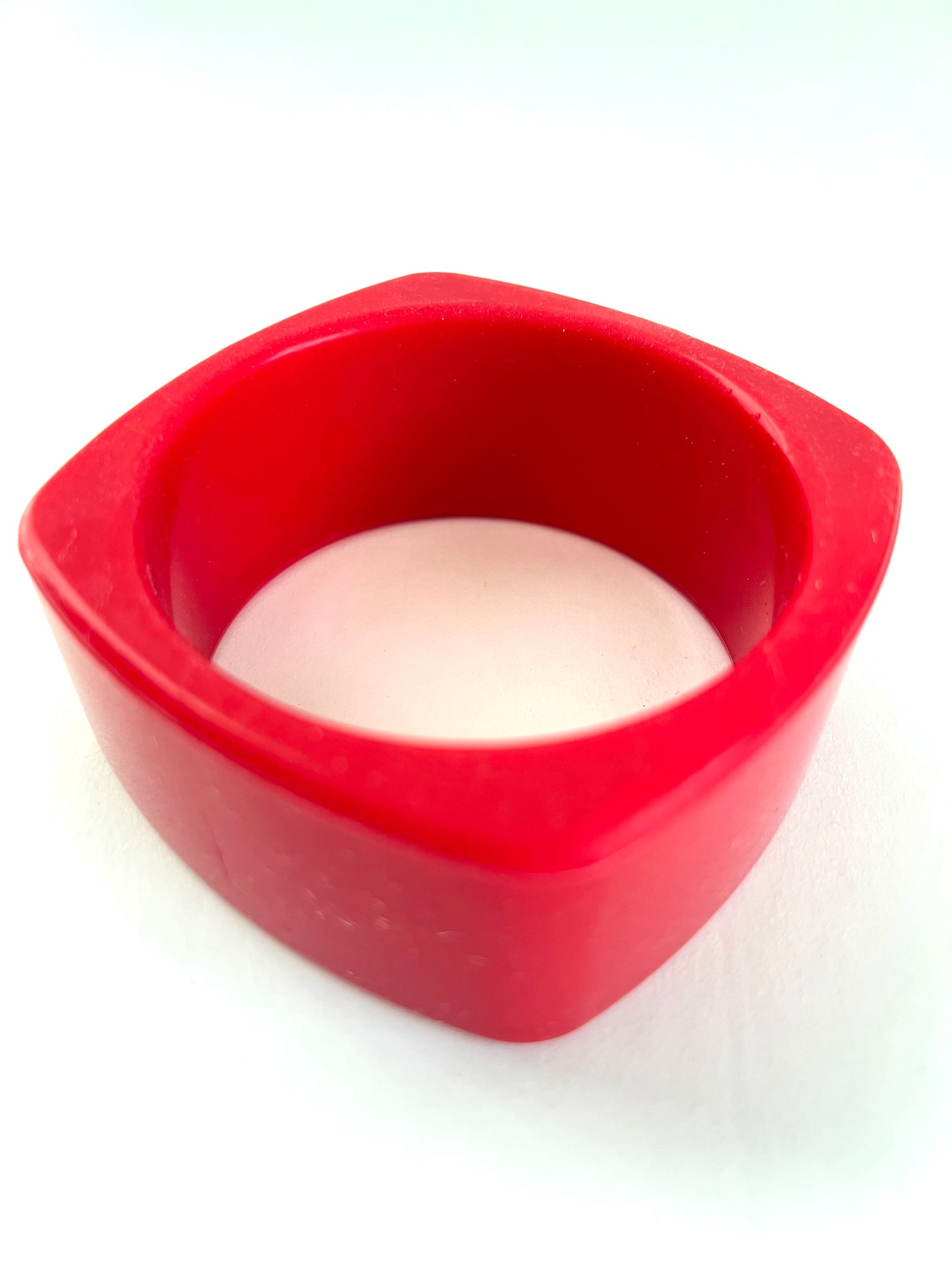 Chunky Wide Silicone Bangle in Red
