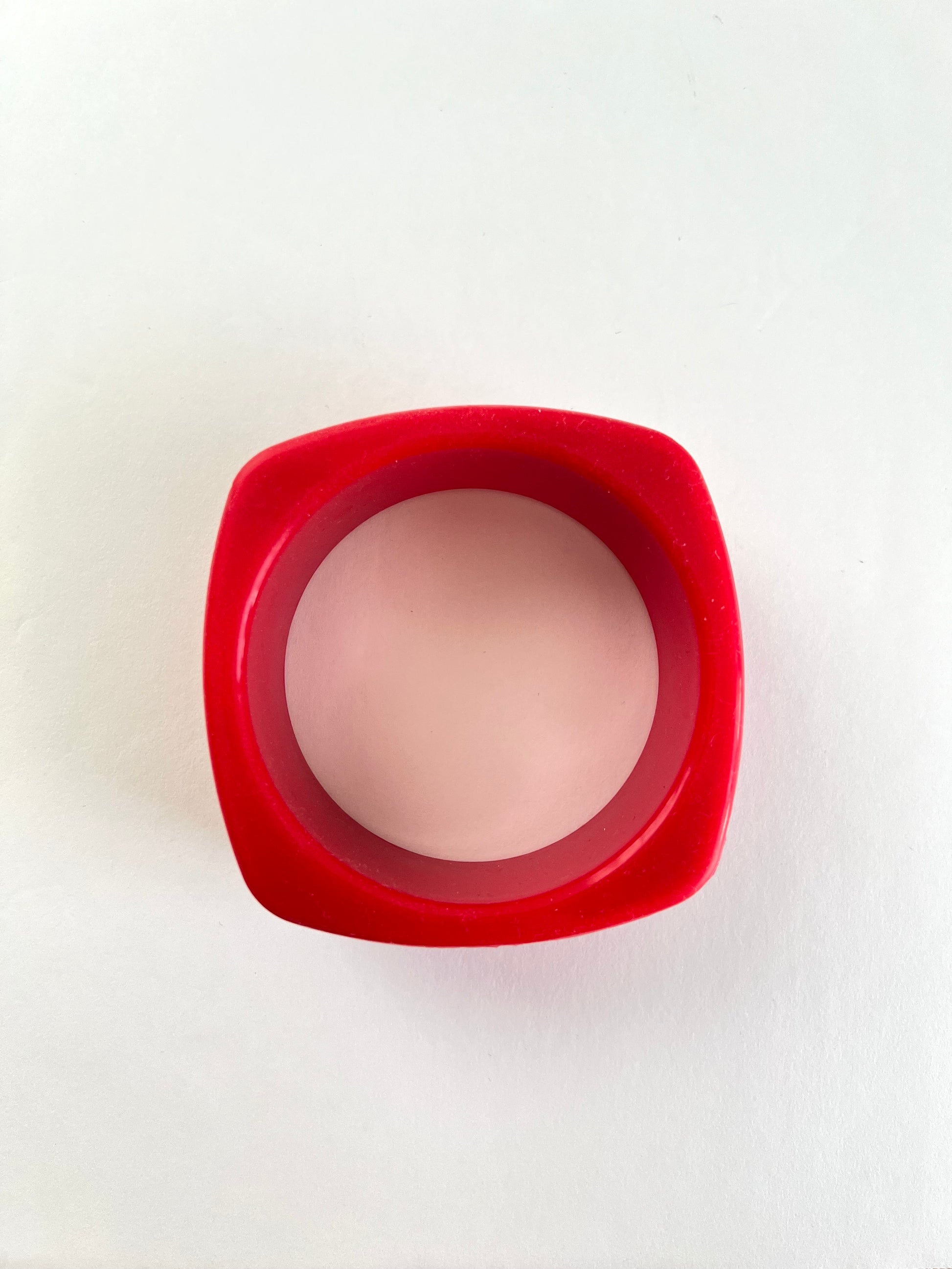 Chunky Wide Silicone Bangle in Red