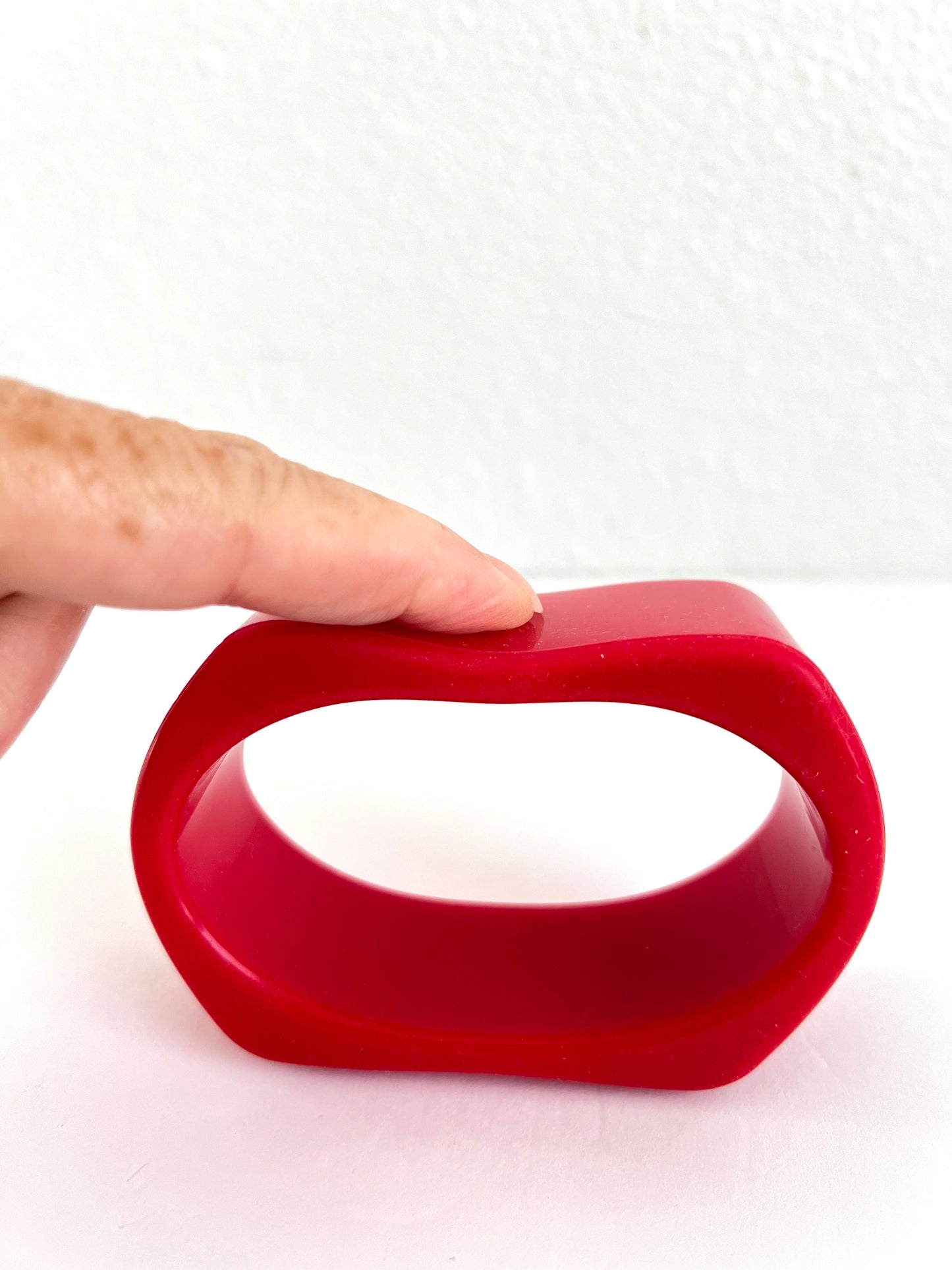 Chunky Wide Silicone Bangle in Red