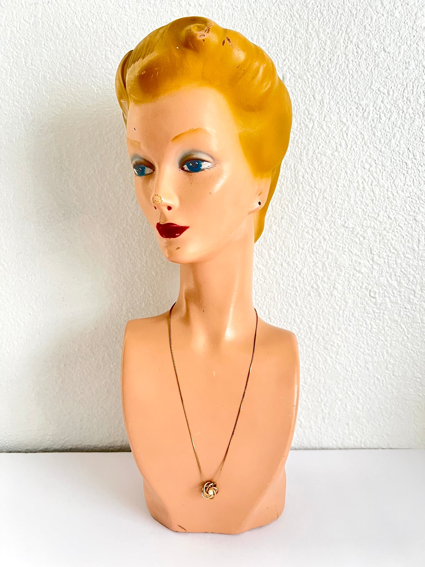 Tiny Love Knot Pendant Necklace w/ Pearl Center