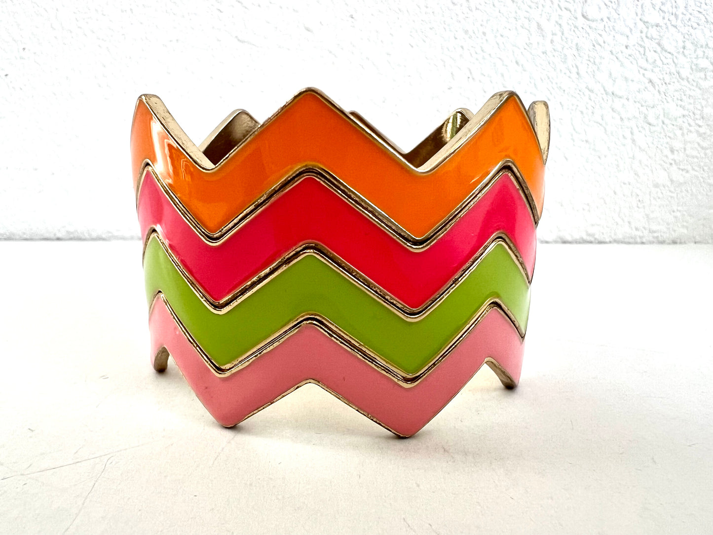 Zig Zag Chevron Bangle Stack of 4 Bangle Bracelets Bright Colors