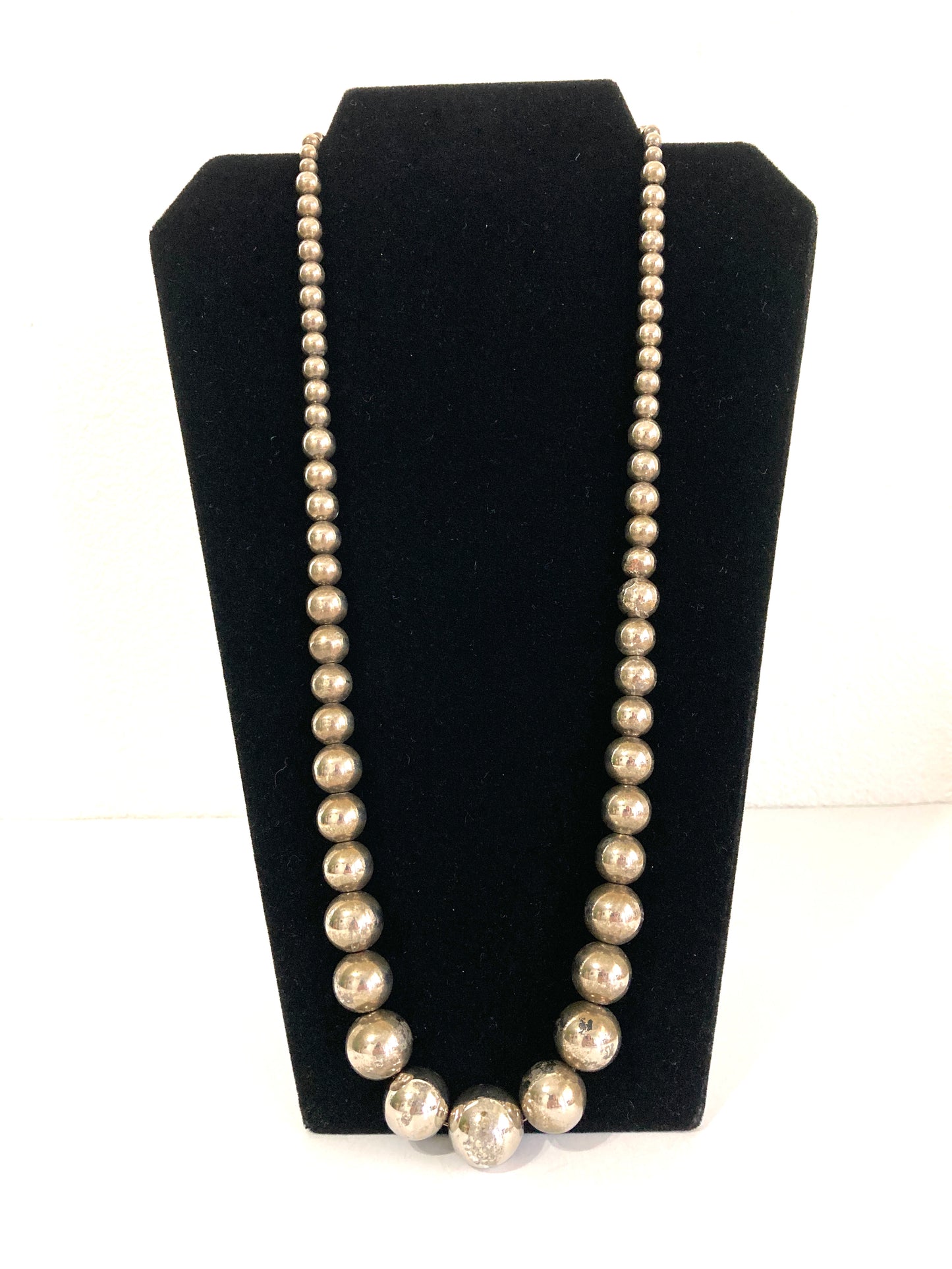 Graduated Silver-tone Ball Necklace