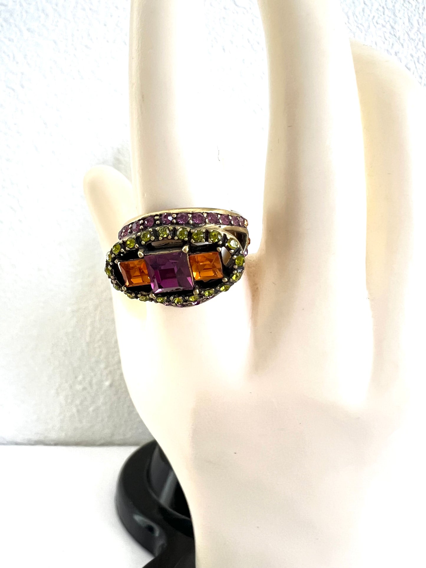 Heidi Daus Cocktail Ring Amethyst, Amber, & Lime