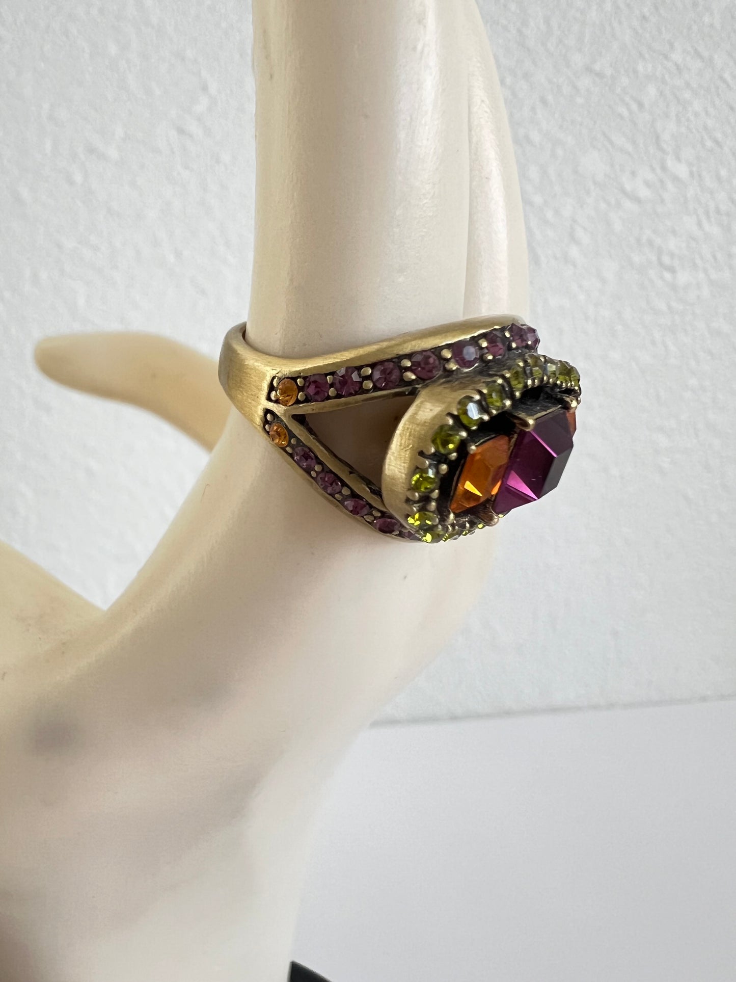 Heidi Daus Cocktail Ring Amethyst, Amber, & Lime