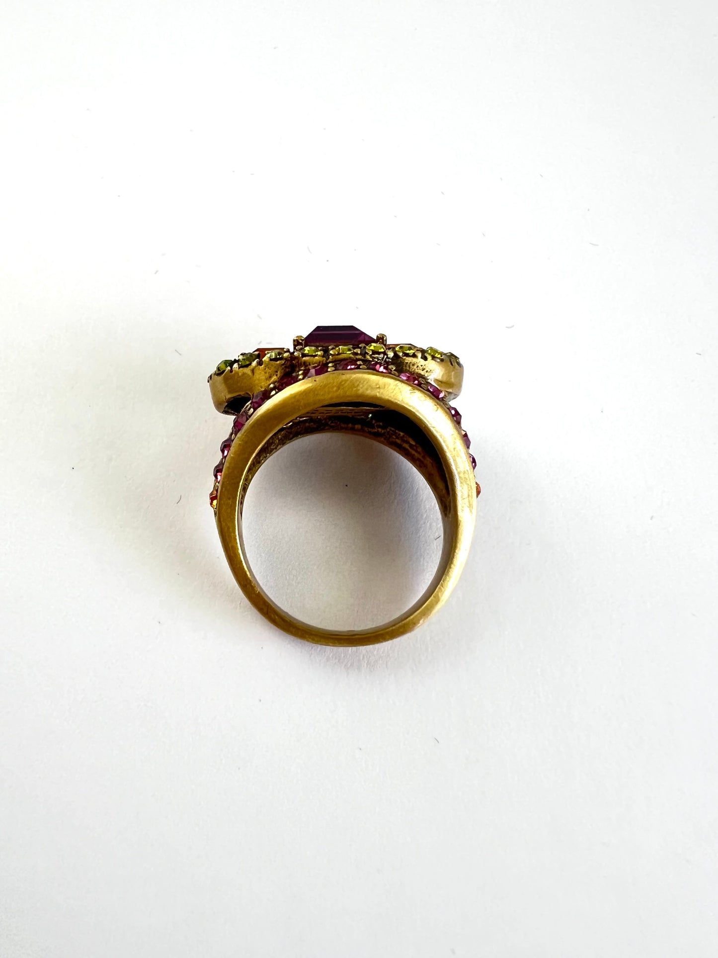 Heidi Daus Cocktail Ring Amethyst, Amber, & Lime