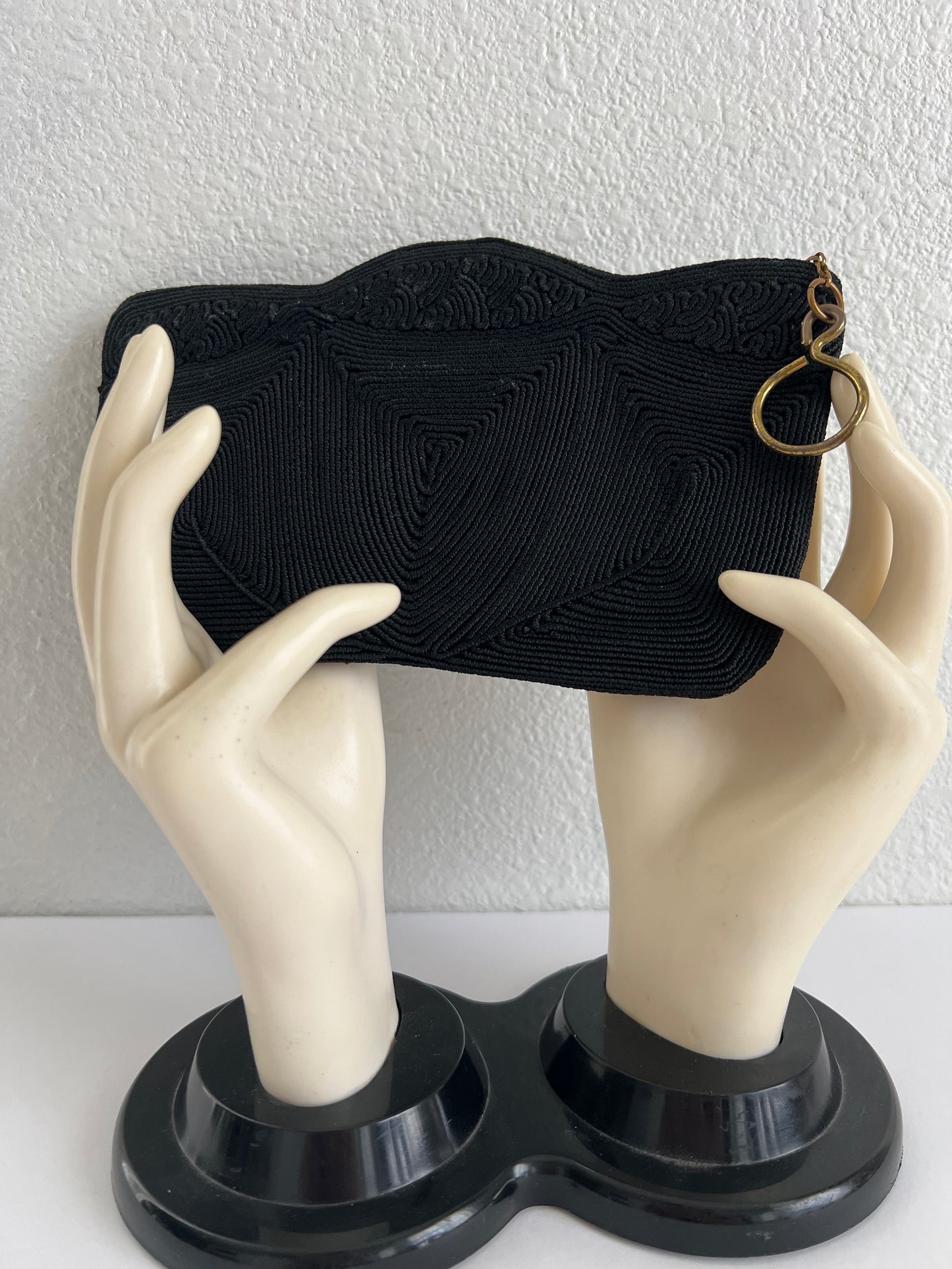 Black Corde Clutch Purse w/ Zipper