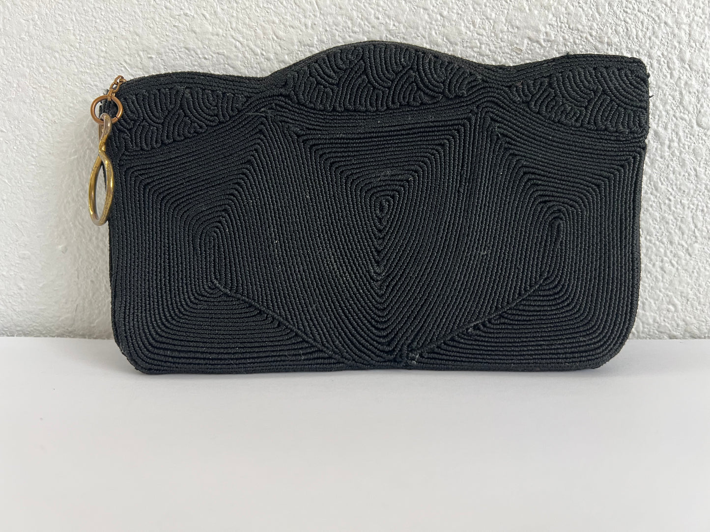 Black Corde Clutch Purse w/ Zipper