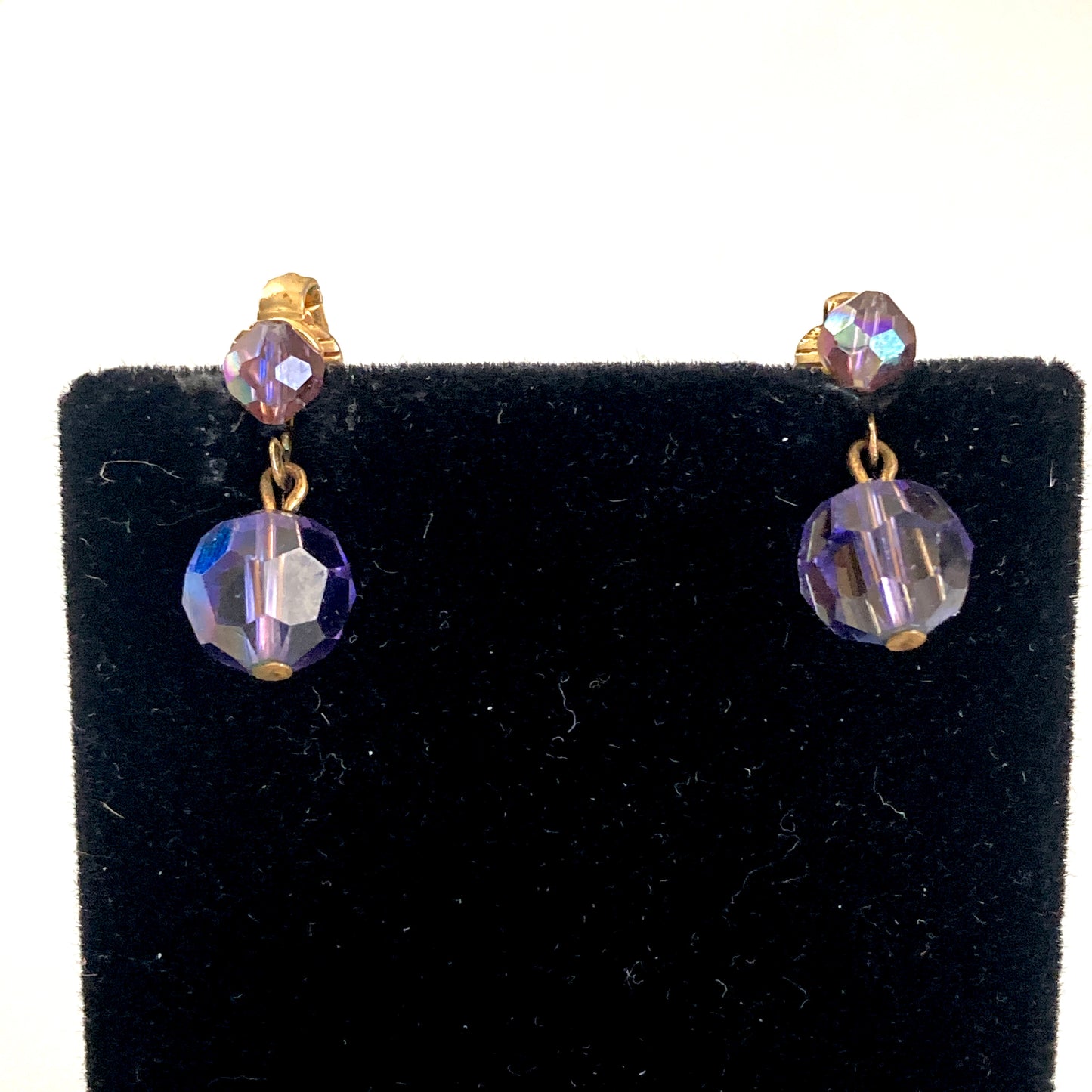 Lavender Crystal AB Drop Earrings