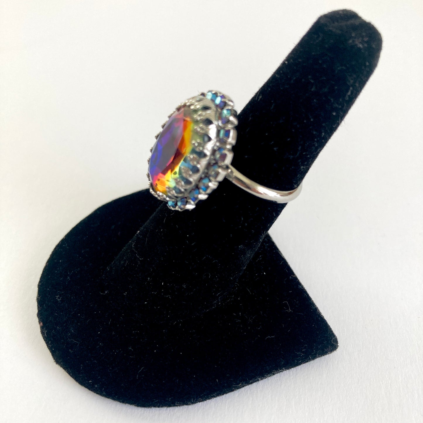 Vitrail Rainbow Aurora Borealis Cocktail Ring