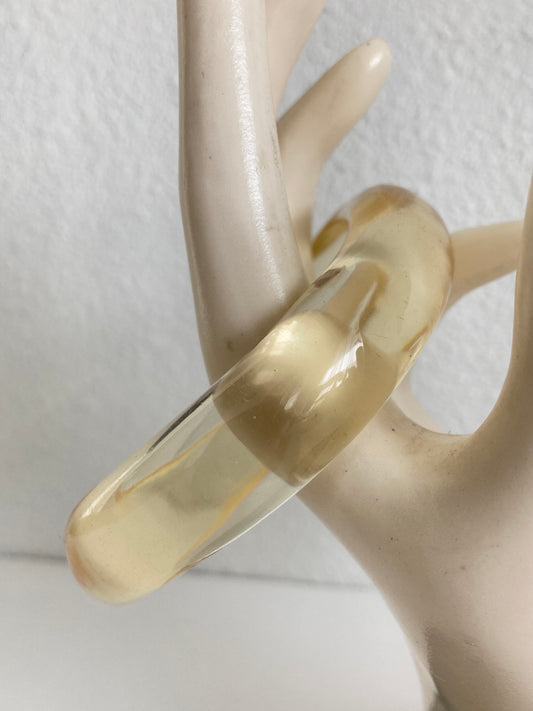 Mid-Century Clear Lucite Wave Bangle