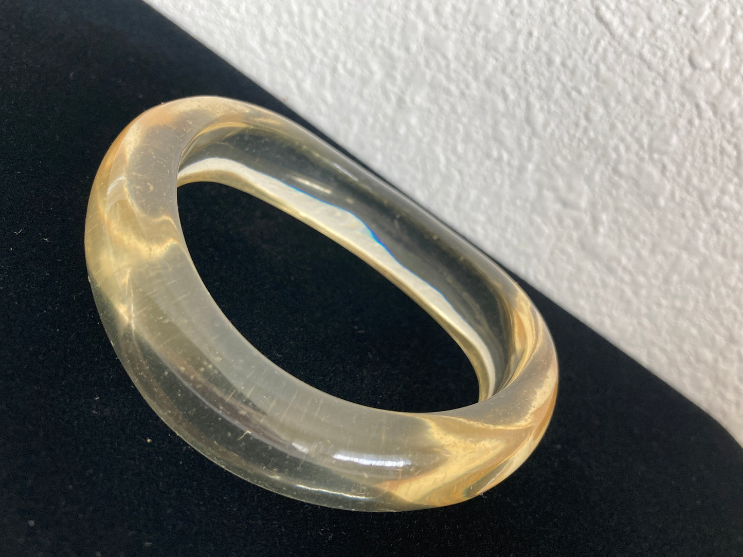 Mid-Century Clear Lucite Wave Bangle