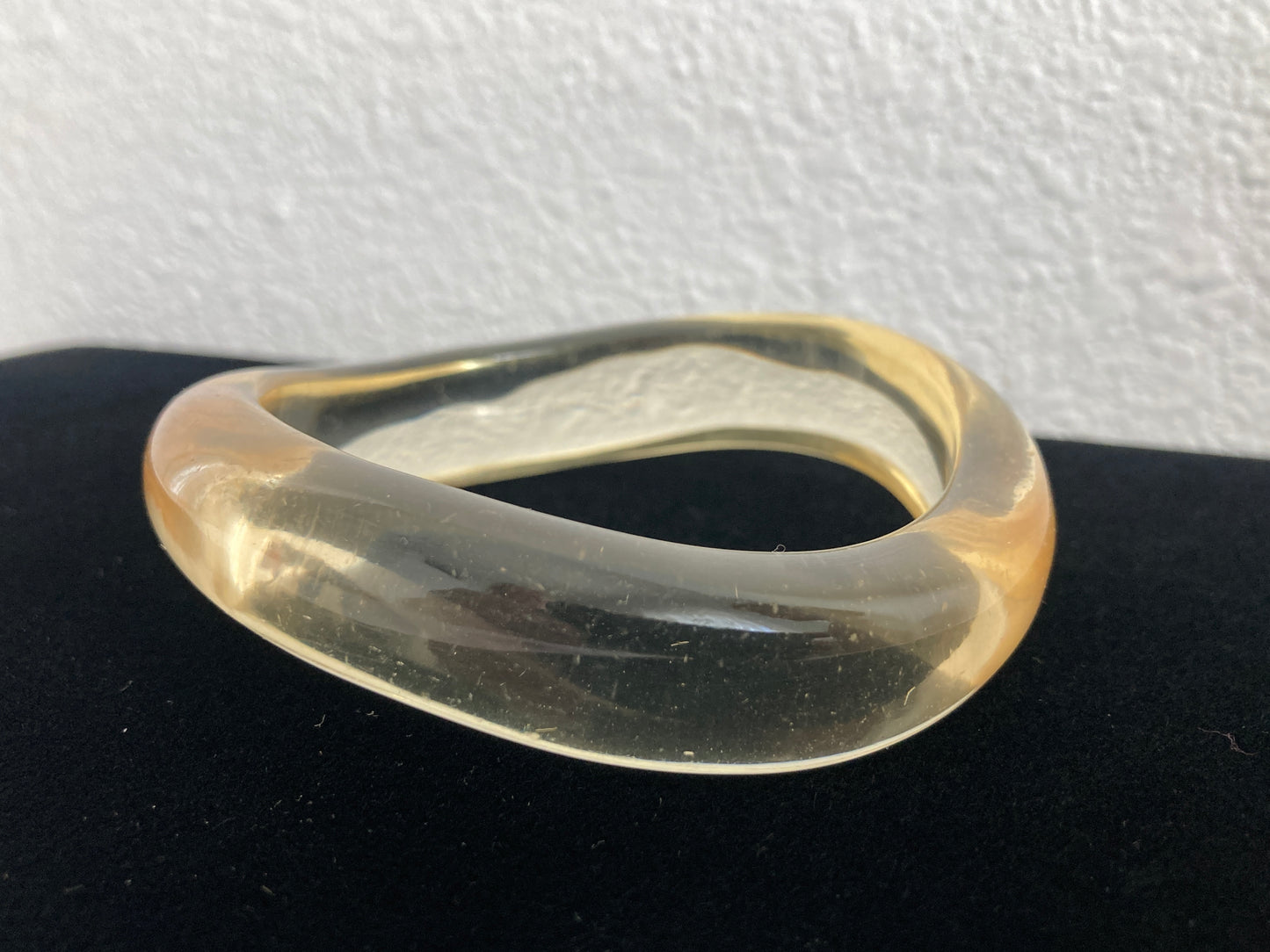 Mid-Century Clear Lucite Wave Bangle