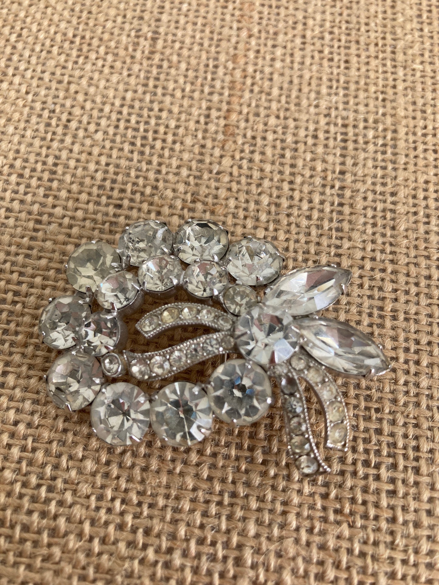 Eisenberg Ice Swarovski Crystal Rhodium Brooch