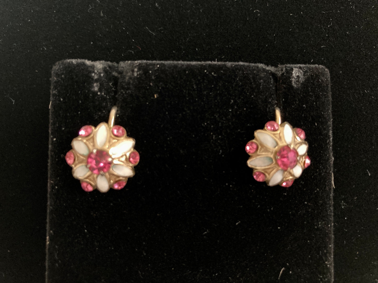 Pink and White Flower Earrings by Coro