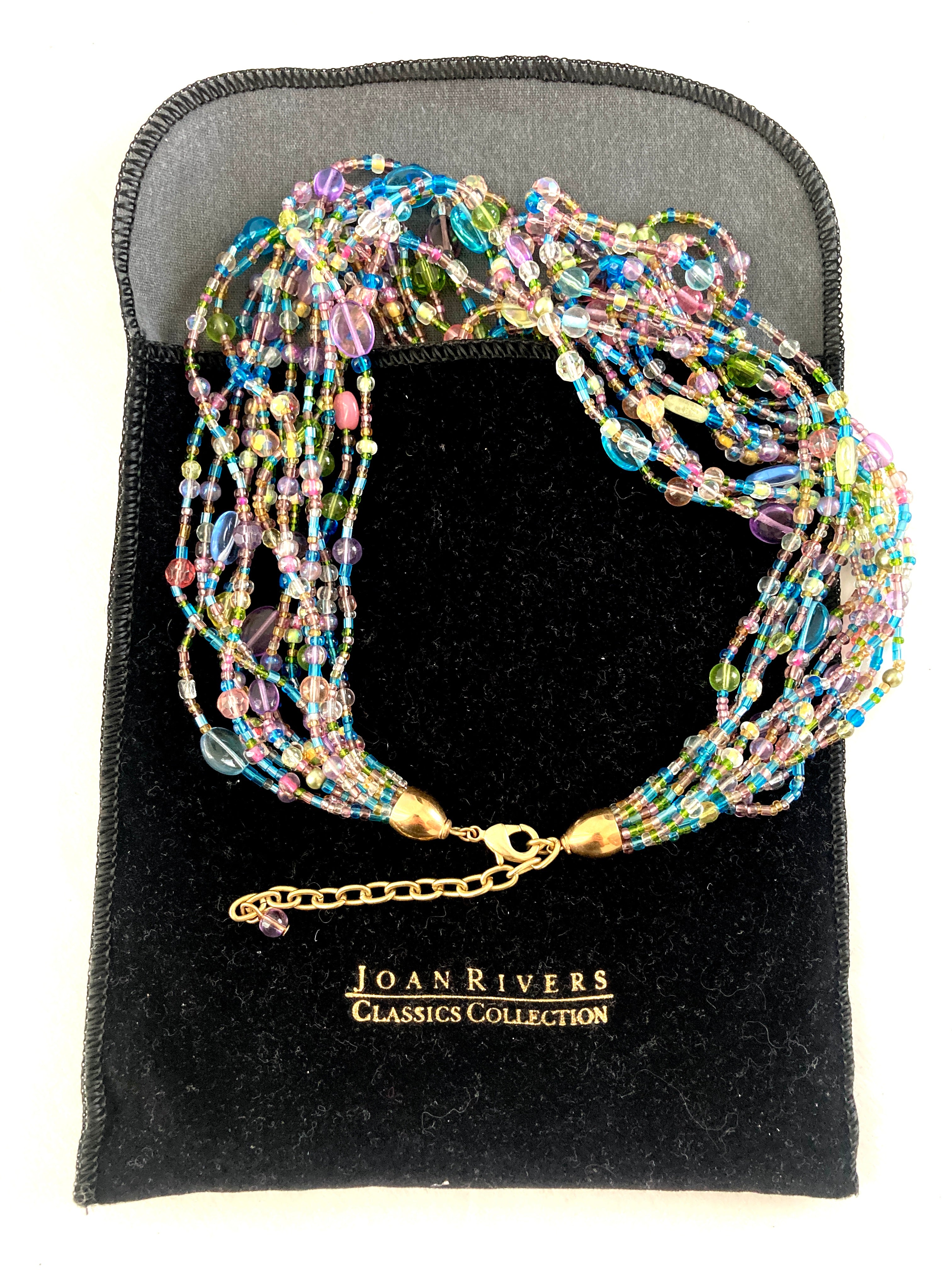 Joan Rivers The Torsade Collection Multi Strand offers Bead Pastel Necklace Czech Glass