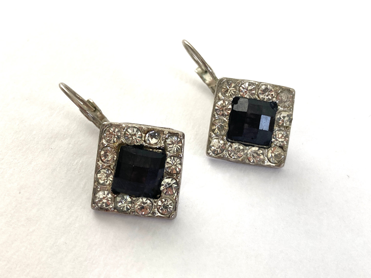 Black and Clear Crystal Earrings