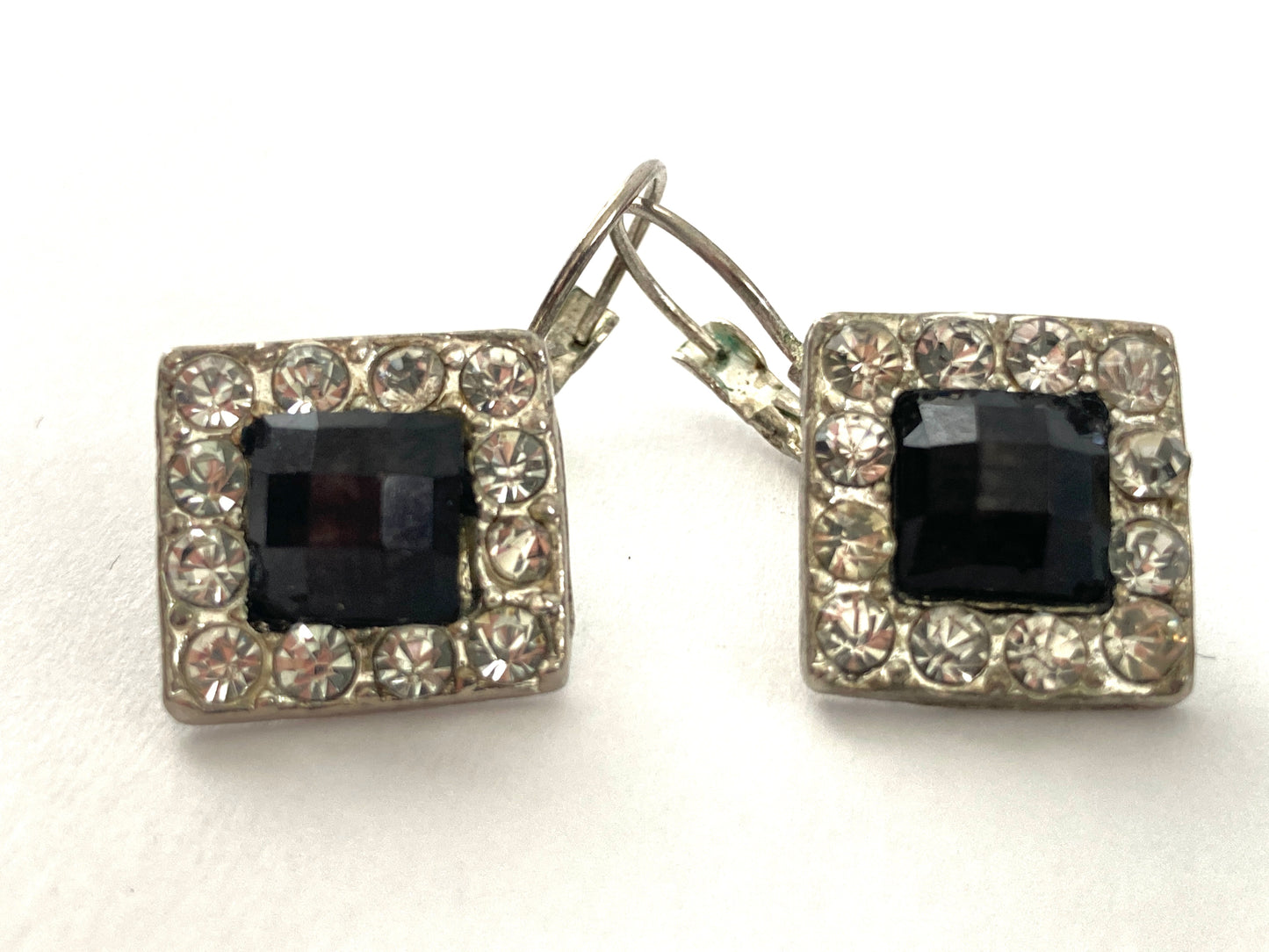 Black and Clear Crystal Earrings