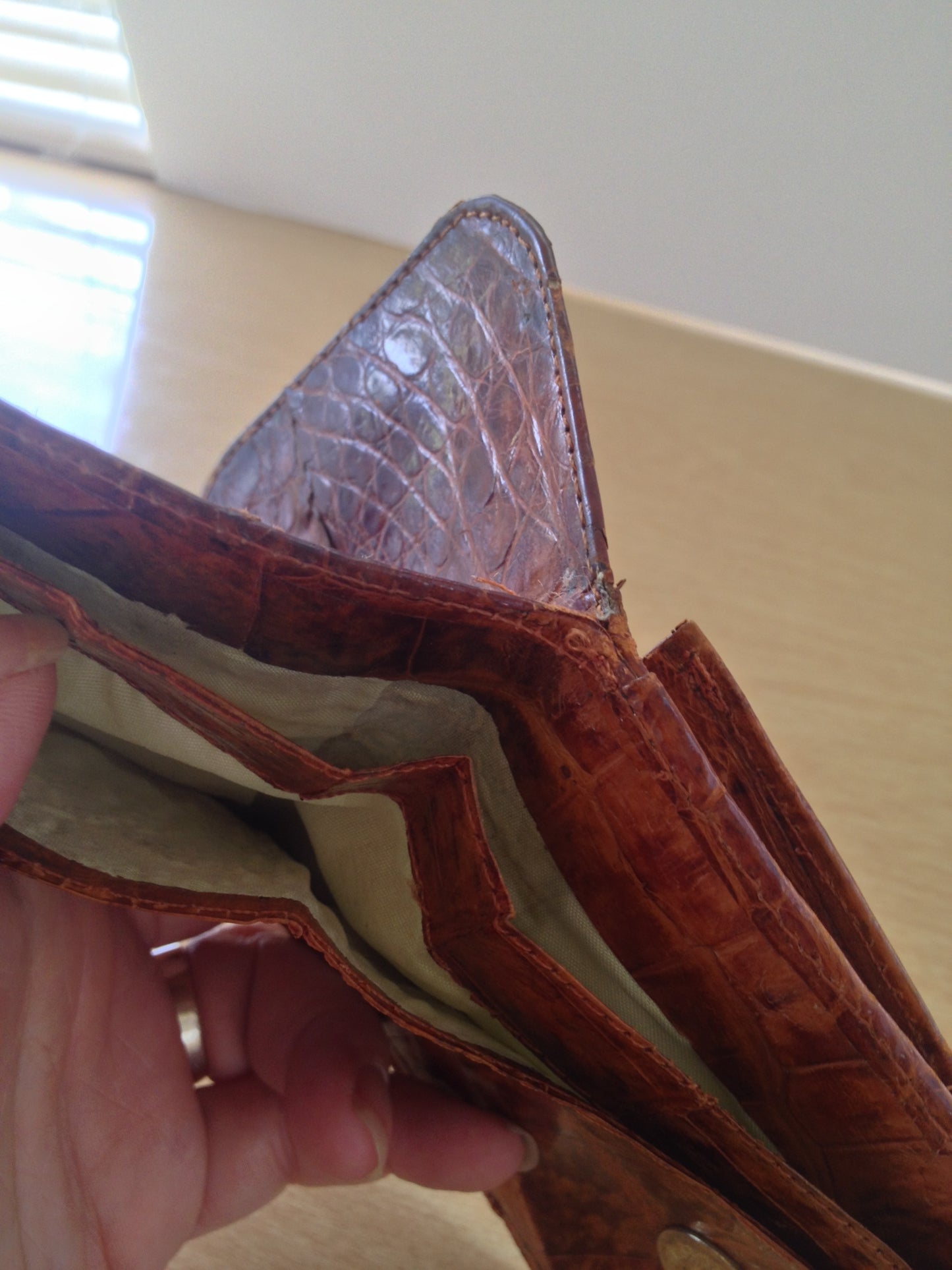Alligator Wallet With Built in Coin Purse Billfold Vintage