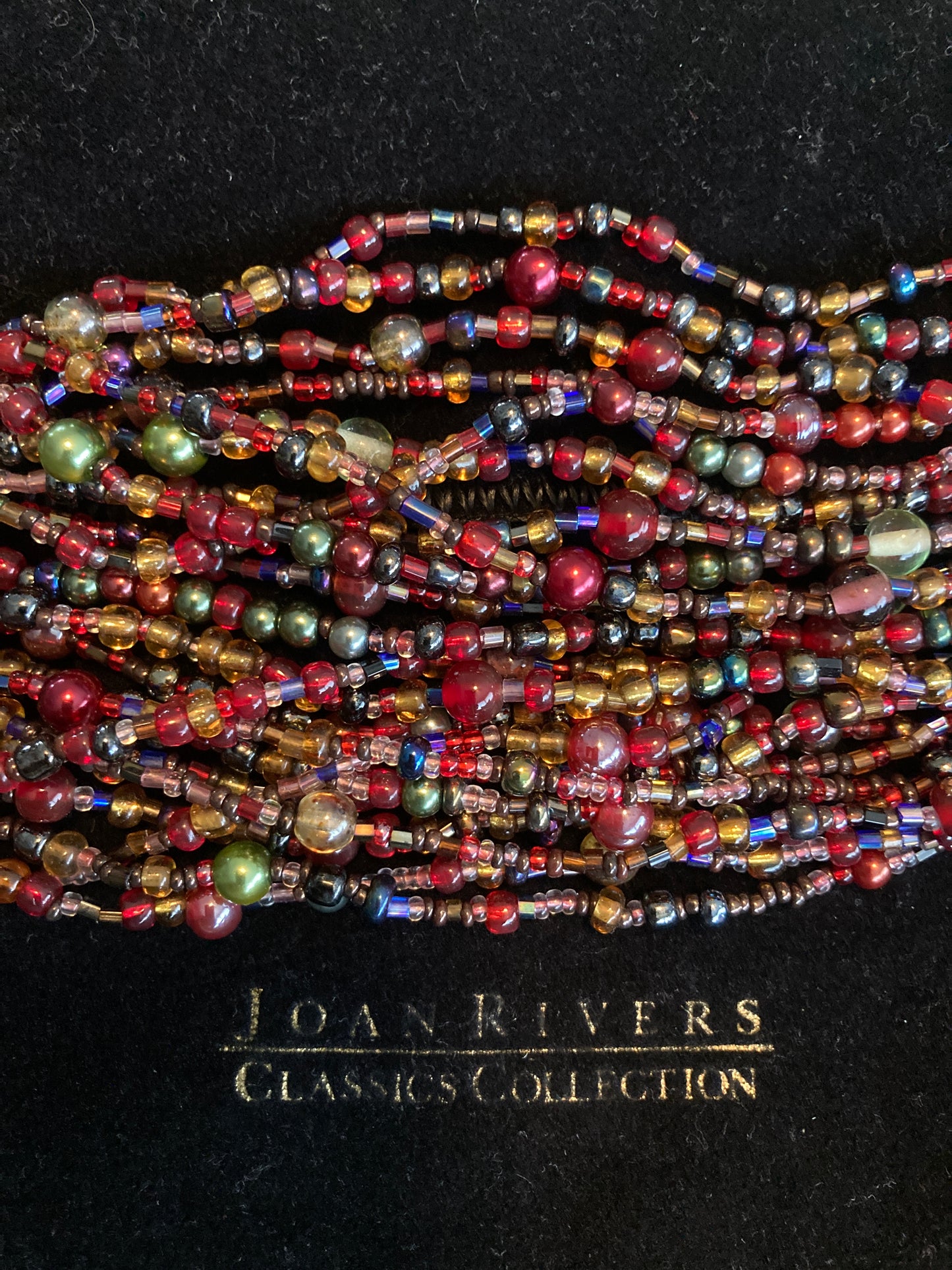 Joan Rivers Red Multi-Bead Czech Glass Torsade Necklace