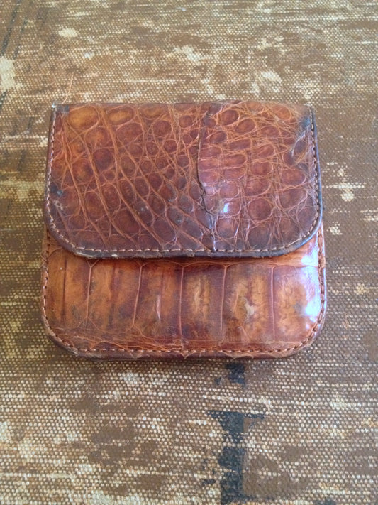 Alligator Wallet With Built in Coin Purse Billfold Vintage