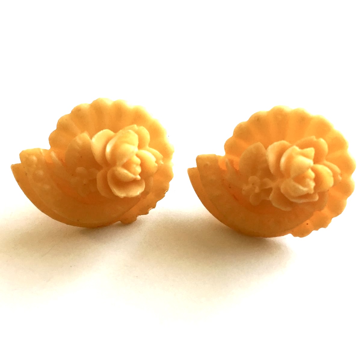 Vintage Celluloid Flower Earrings