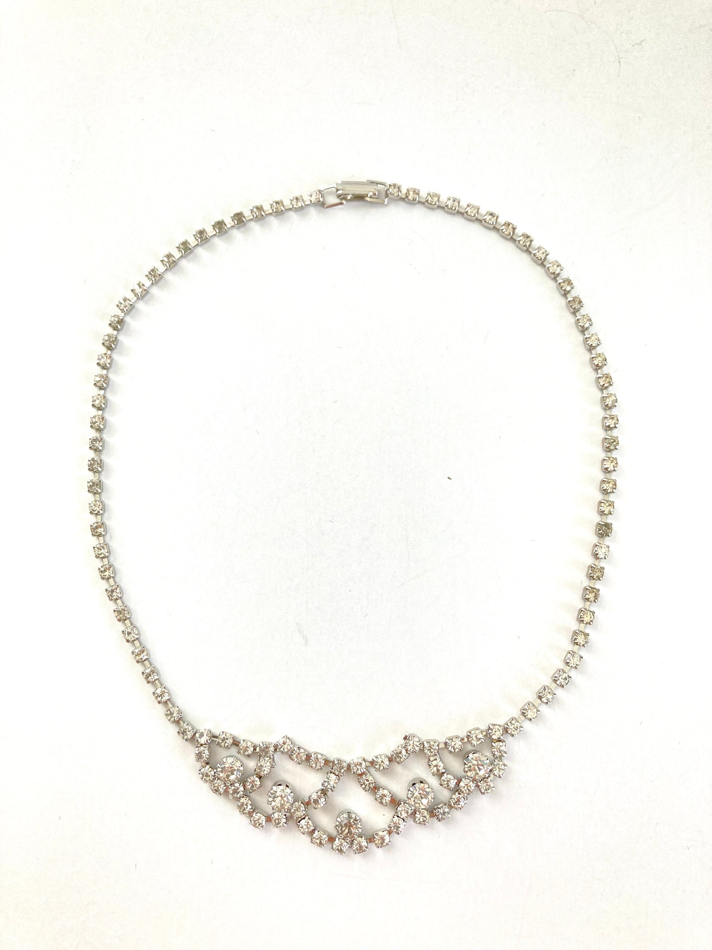 1950s Festoon Rhinestone Choker Necklace