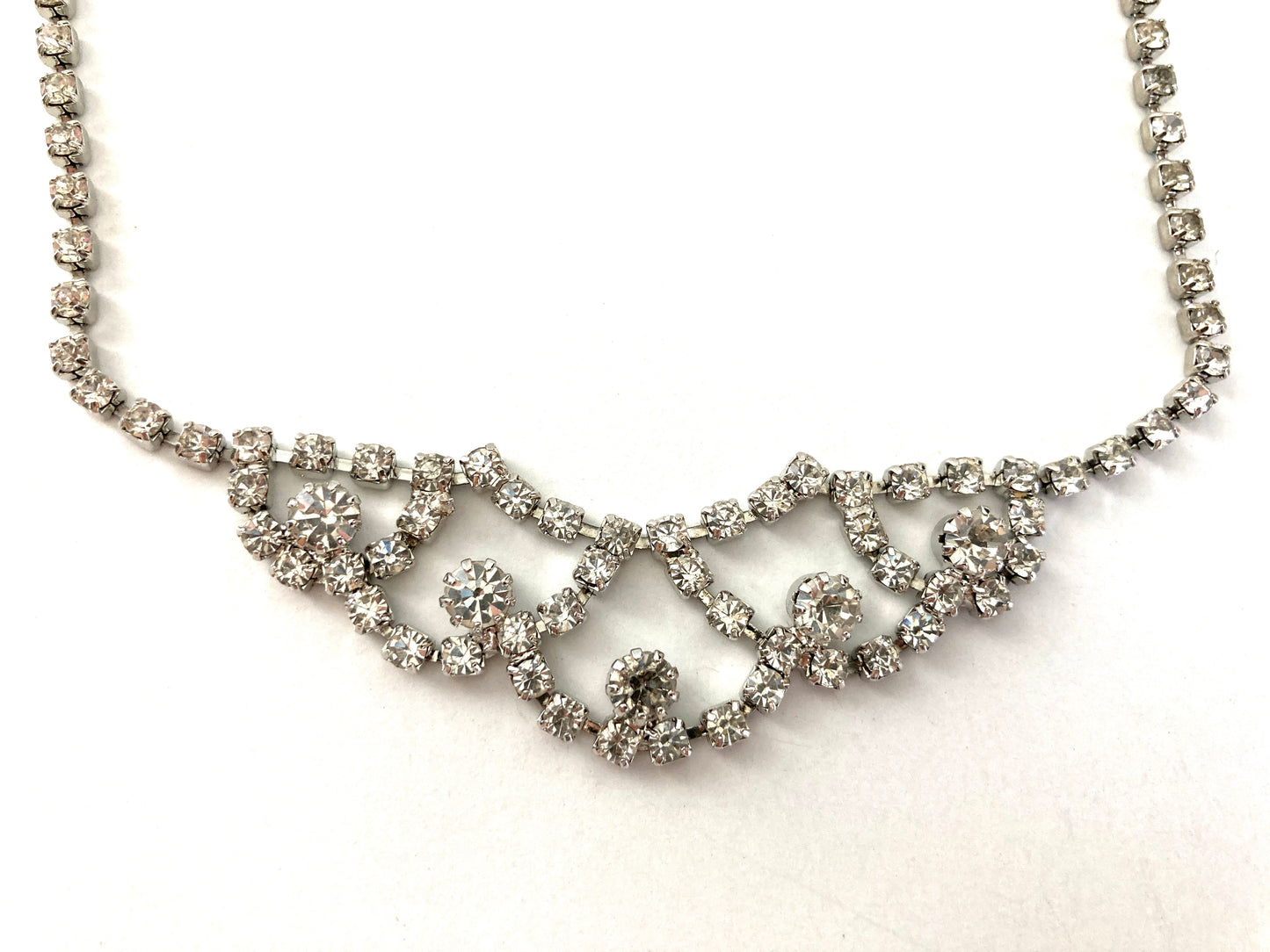 1950s Festoon Rhinestone Choker Necklace
