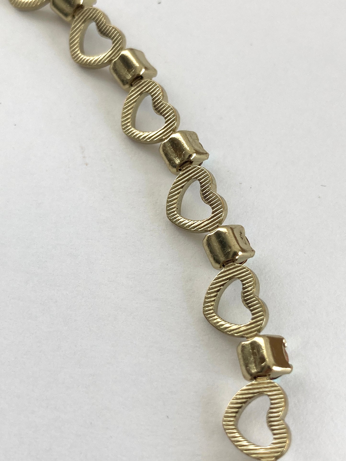 Chain of Hearts Choker Necklace w/Aurora Borealis Rhinestones