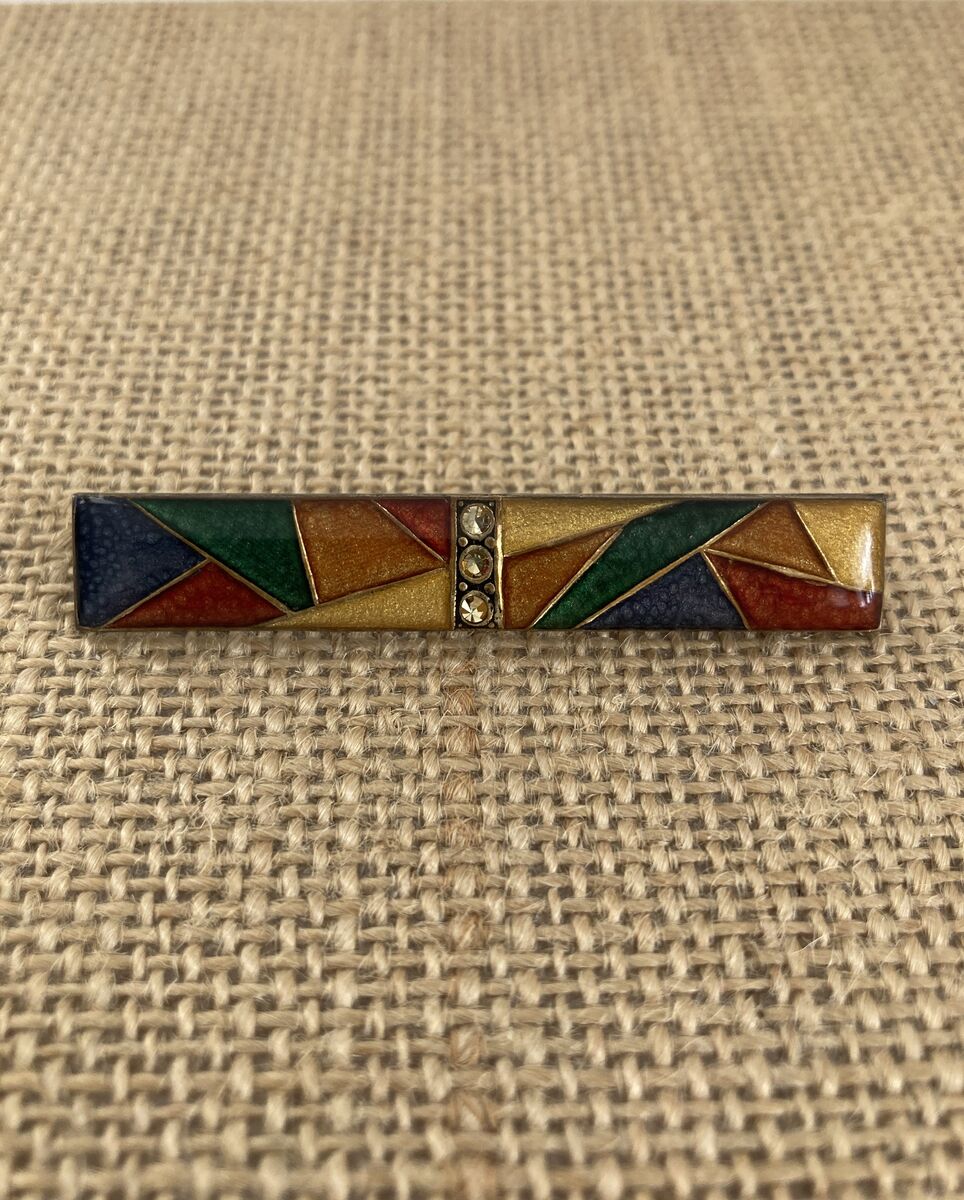 Pierre Bex Style Bar Brooch Multi-color Geometric