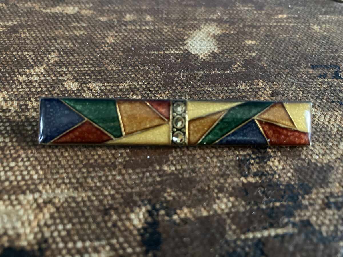 Pierre Bex Style Bar Brooch Multi-color Geometric