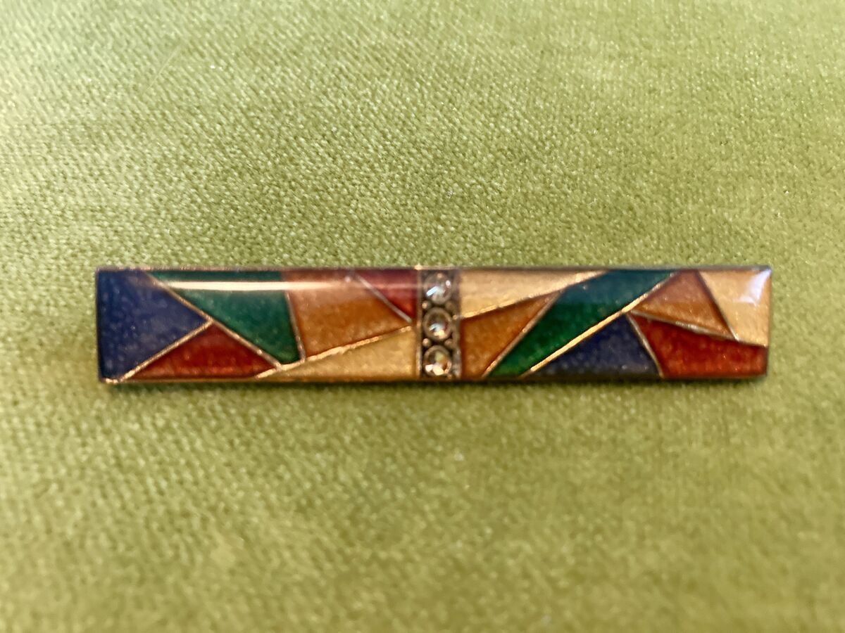 Pierre Bex Style Bar Brooch Multi-color Geometric