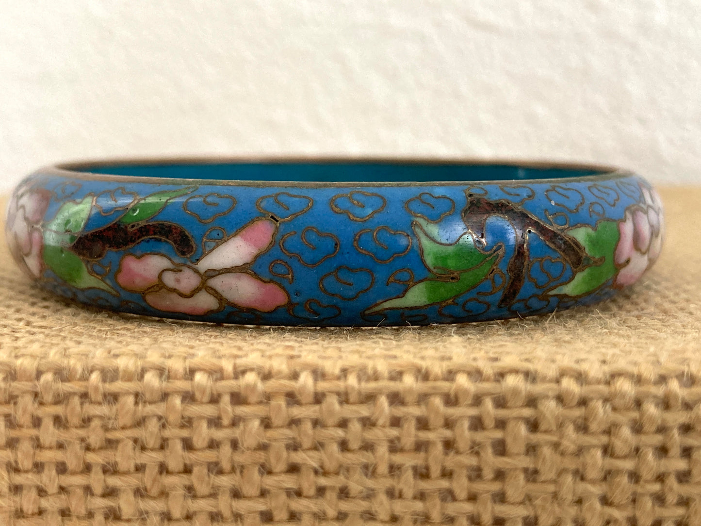 Blue Cloisonné Bangle Bracelet