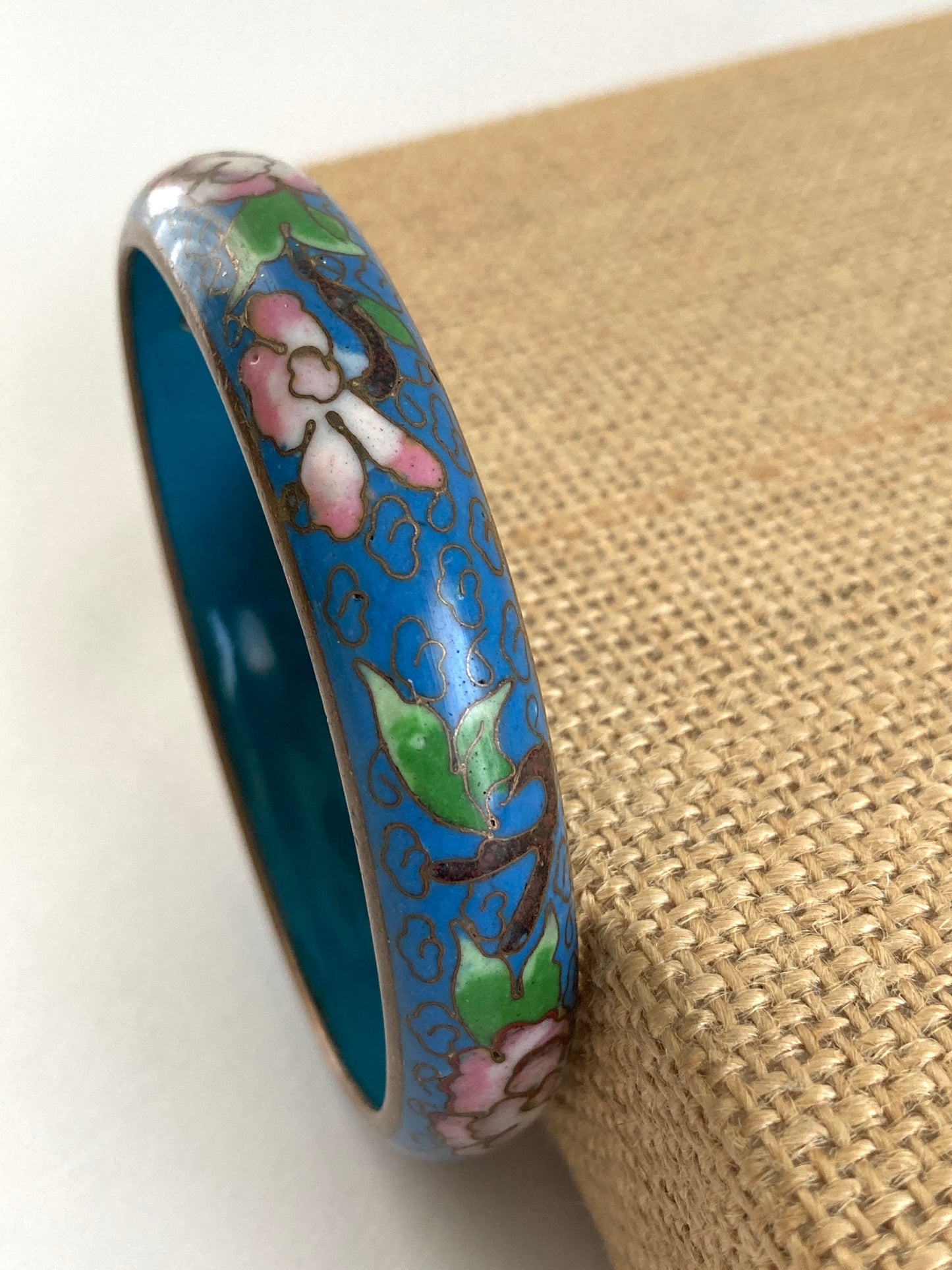 Blue Cloisonné Bangle Bracelet