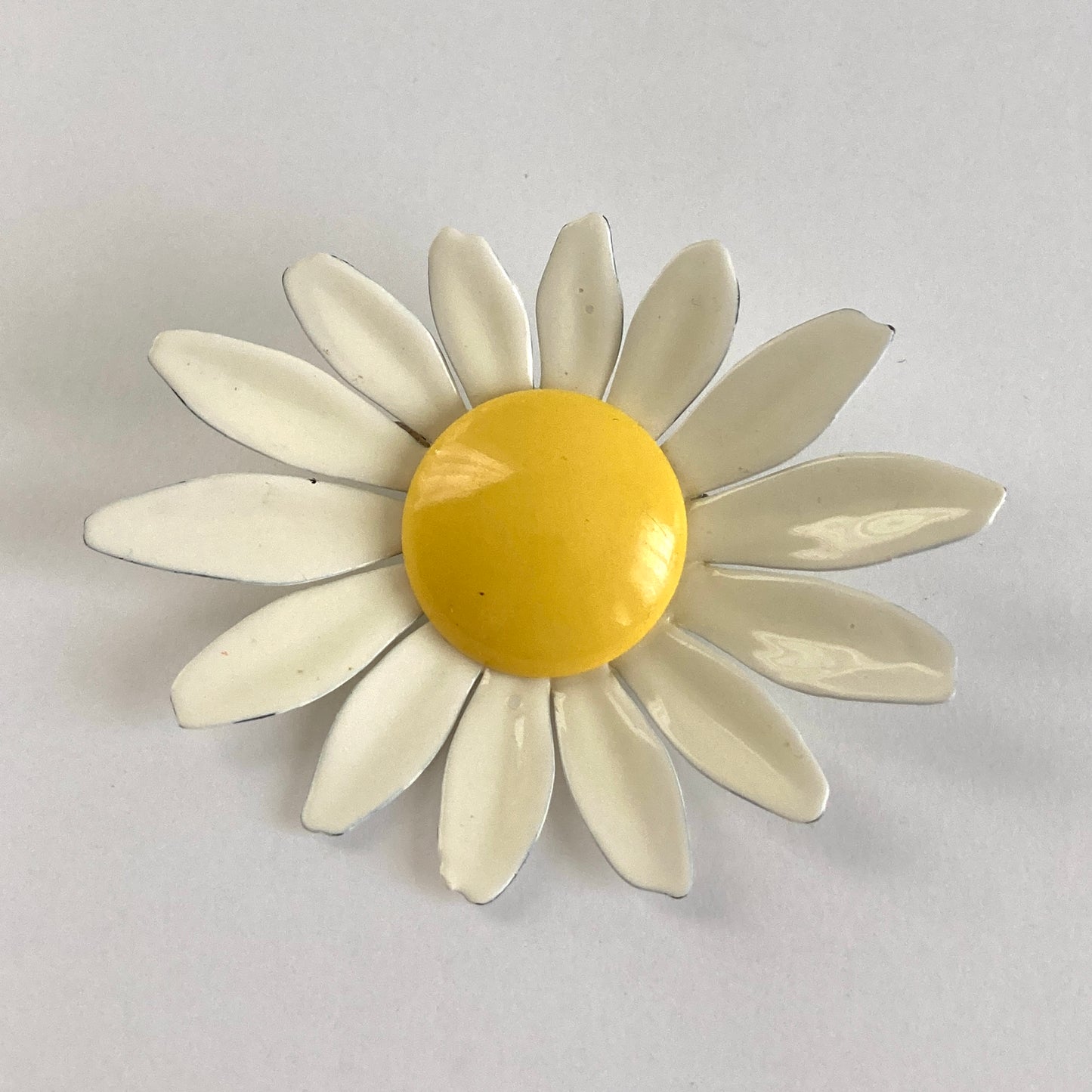 Large Enamel Daisy Brooch 1960s