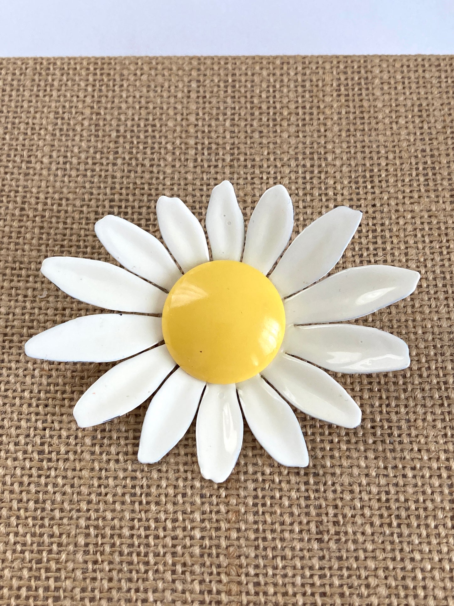 Large Enamel Daisy Brooch 1960s