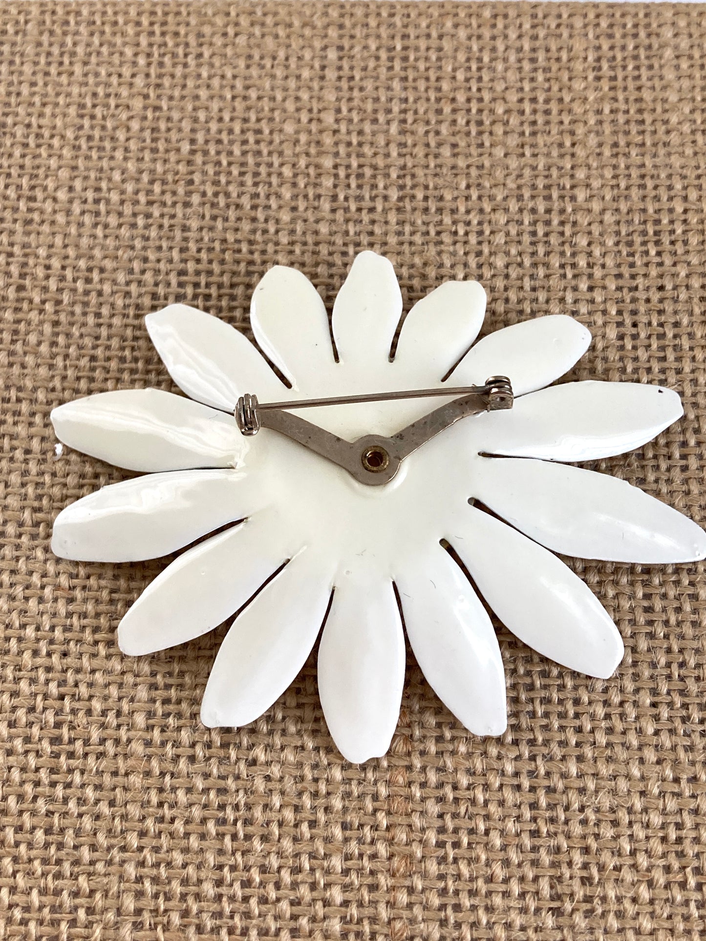 Large Enamel Daisy Brooch 1960s