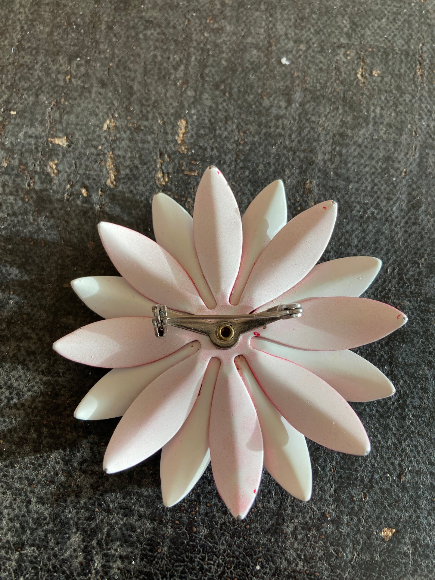 Red, White, and Blue Enamel Flower Brooch