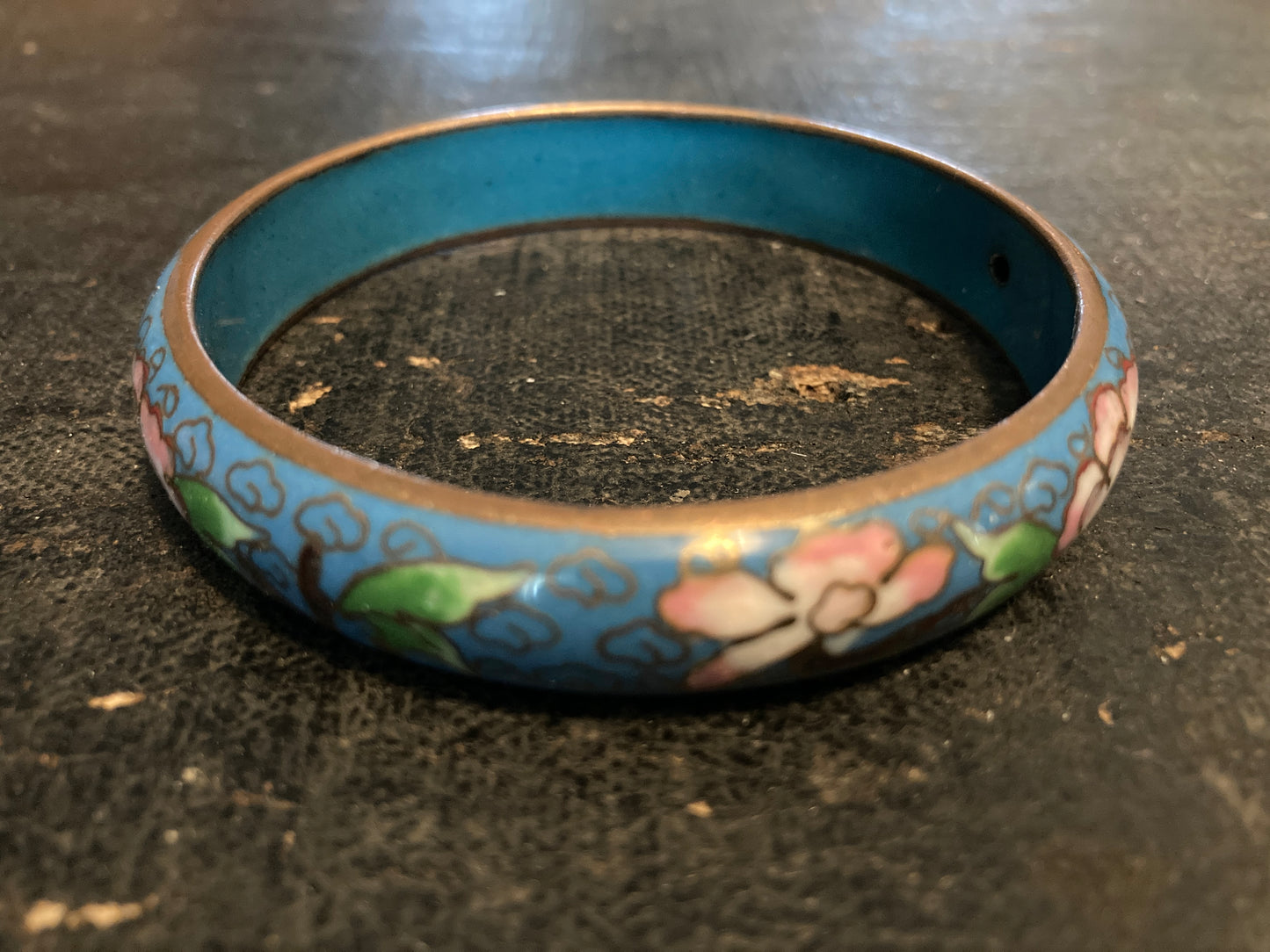 Blue Cloisonné Bangle Bracelet