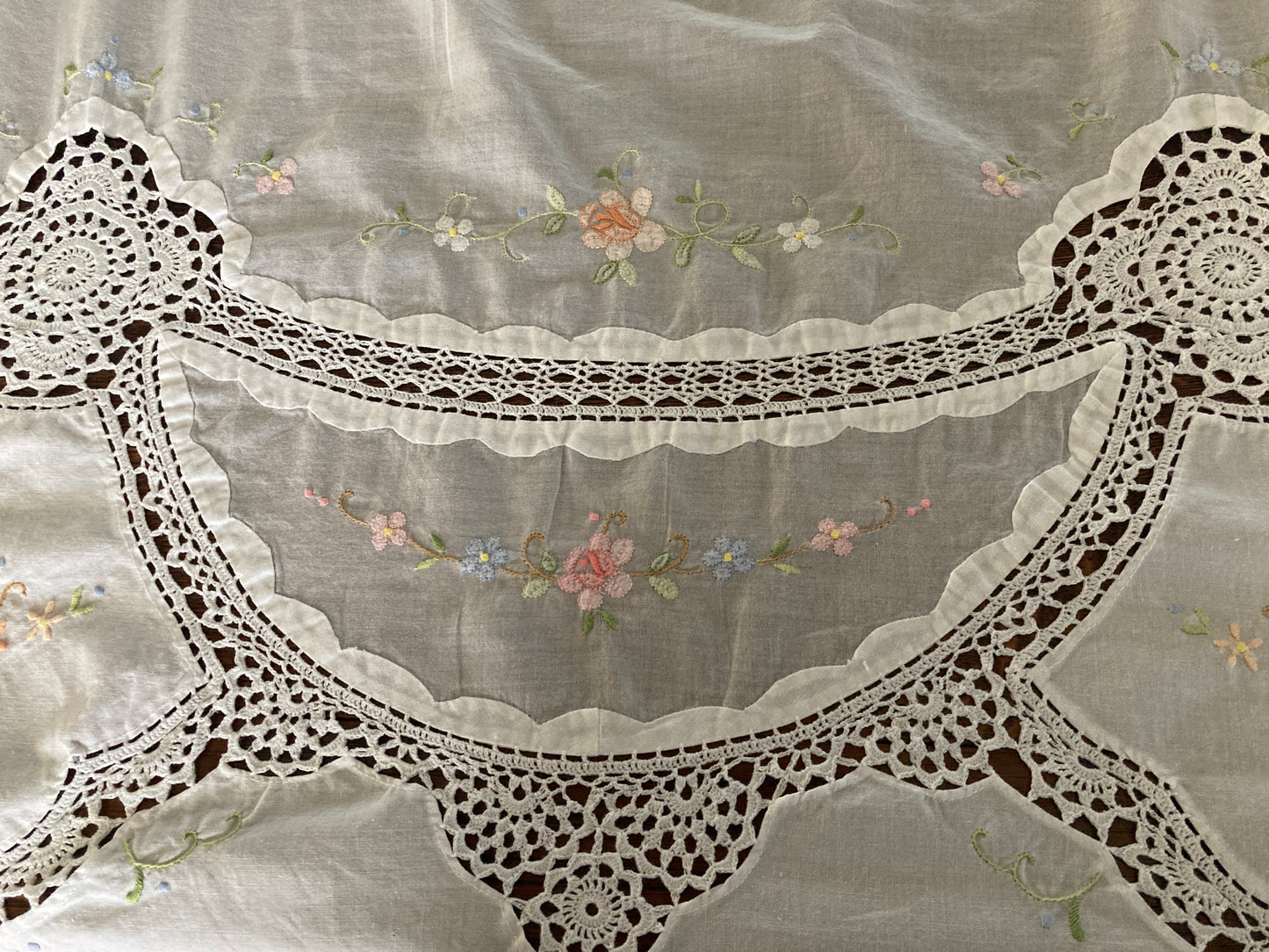 Large Cotton Embroidered Tablecloth Rectangle