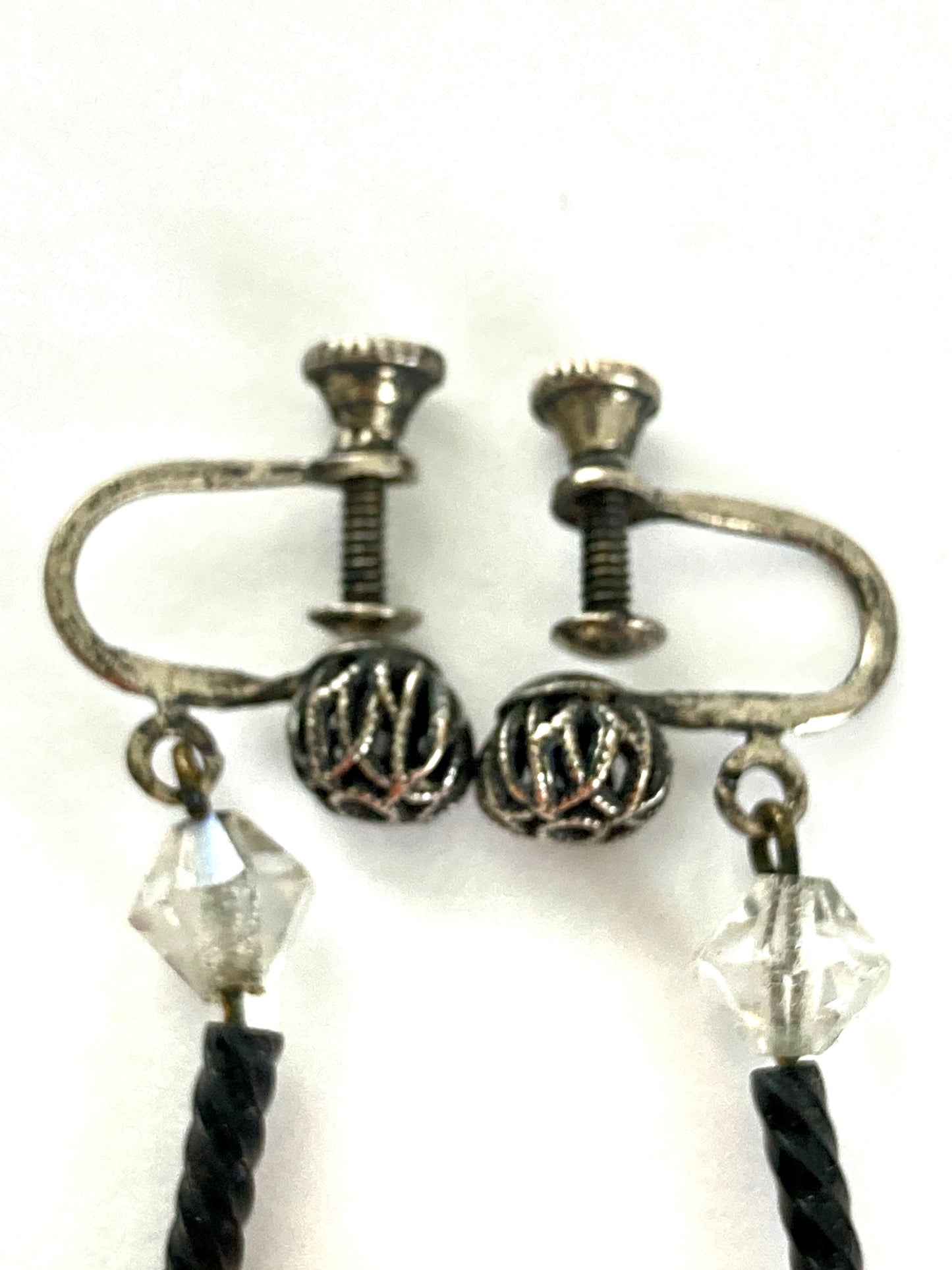 1930s Celluloid Parure Jewelry Set w/ Necklace, Earrings, & Dress Clip