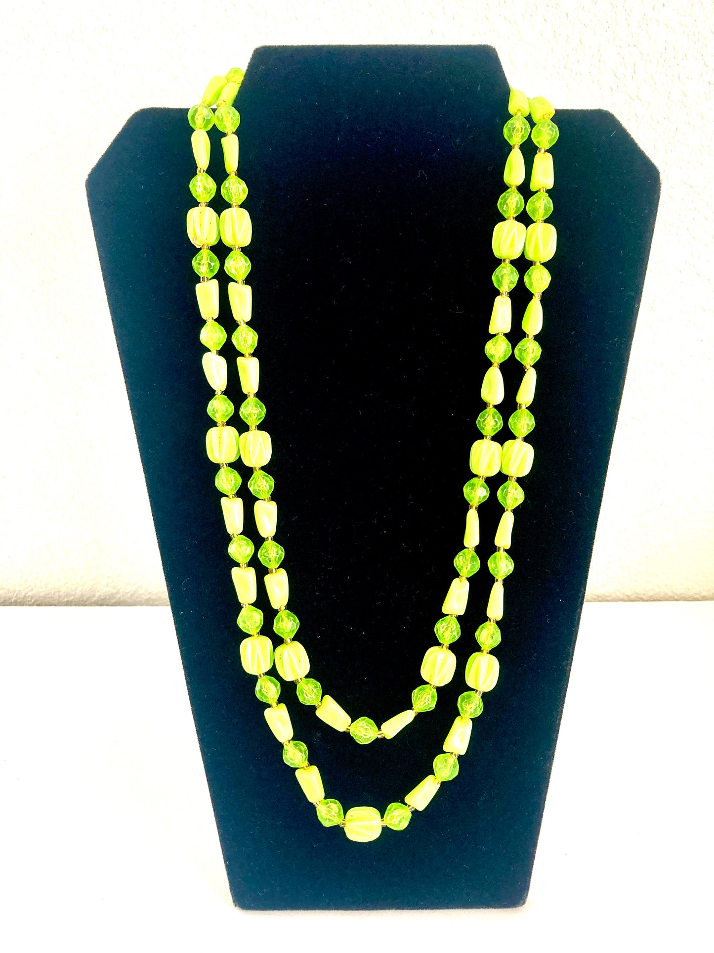 Light Green Extra Long Beaded Necklace