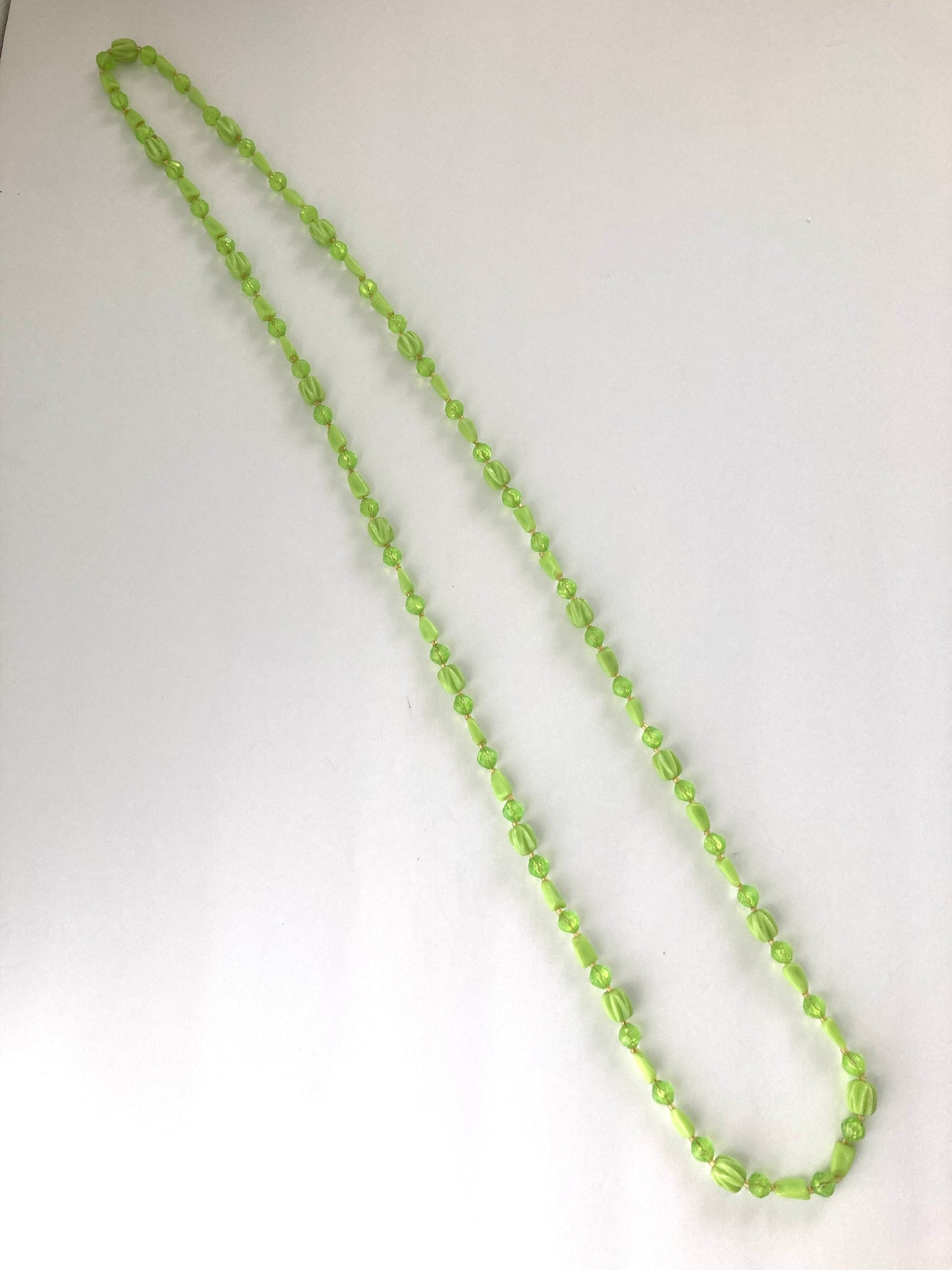 Light Green Extra Long Beaded Necklace