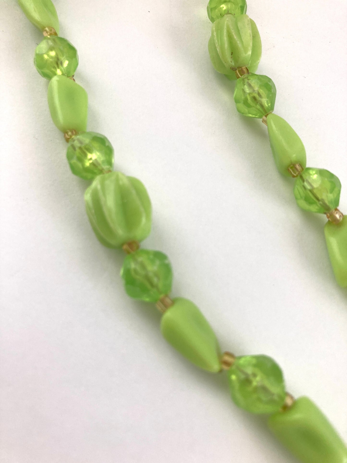 Light Green Extra Long Beaded Necklace