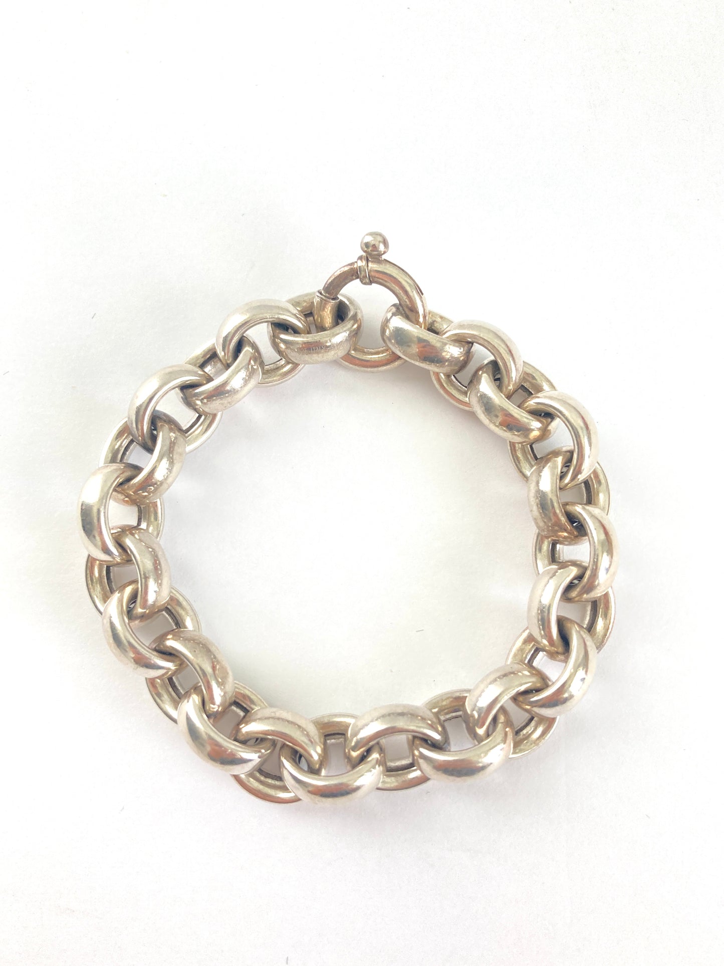 Chunky Rolo Chain Bracelet in Silver-tone Metal