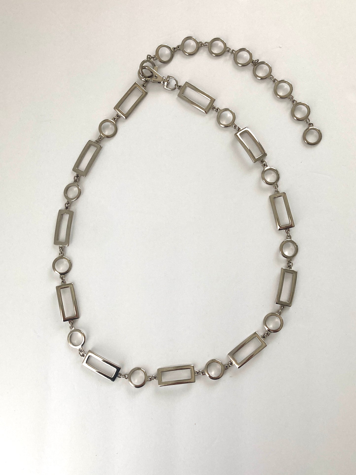 Silver-tone Metal Chain Belt Adjustable