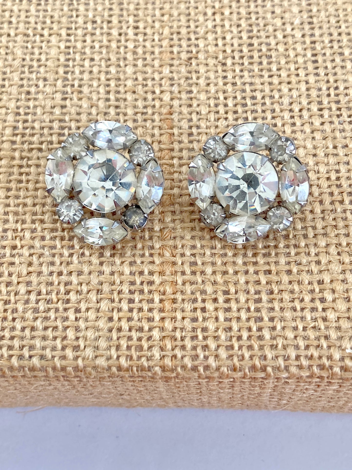 Vintage Pair of Clear Rhinestone Scatter Pins