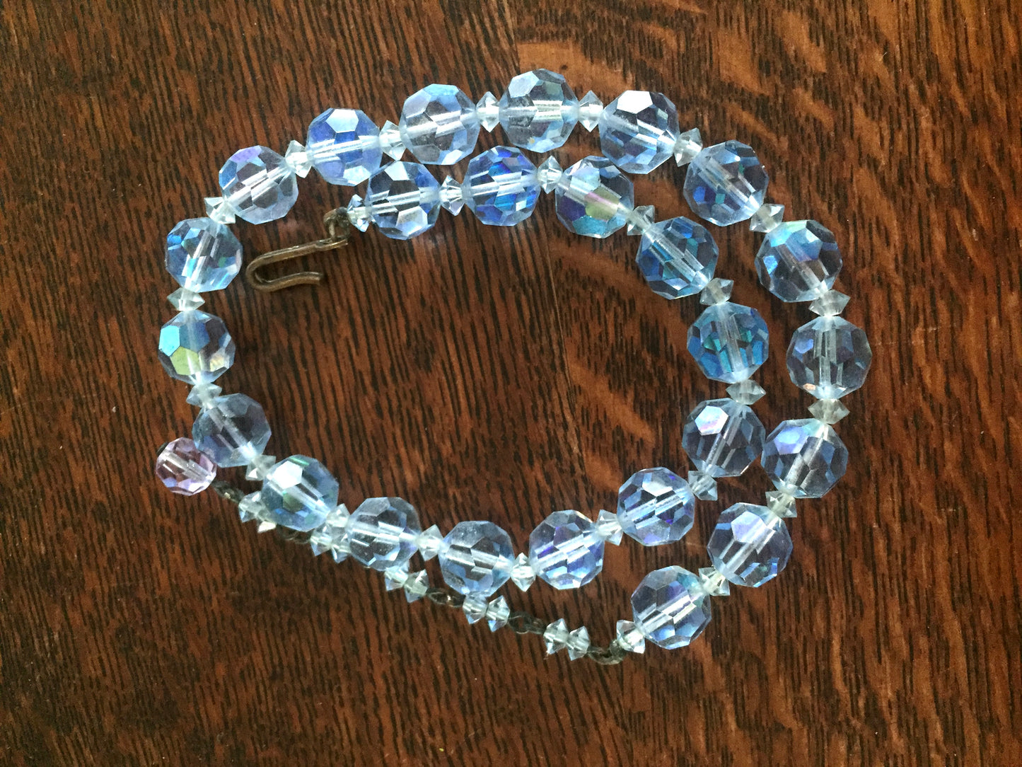 Vintage AB Crystal Choker in Light Blue