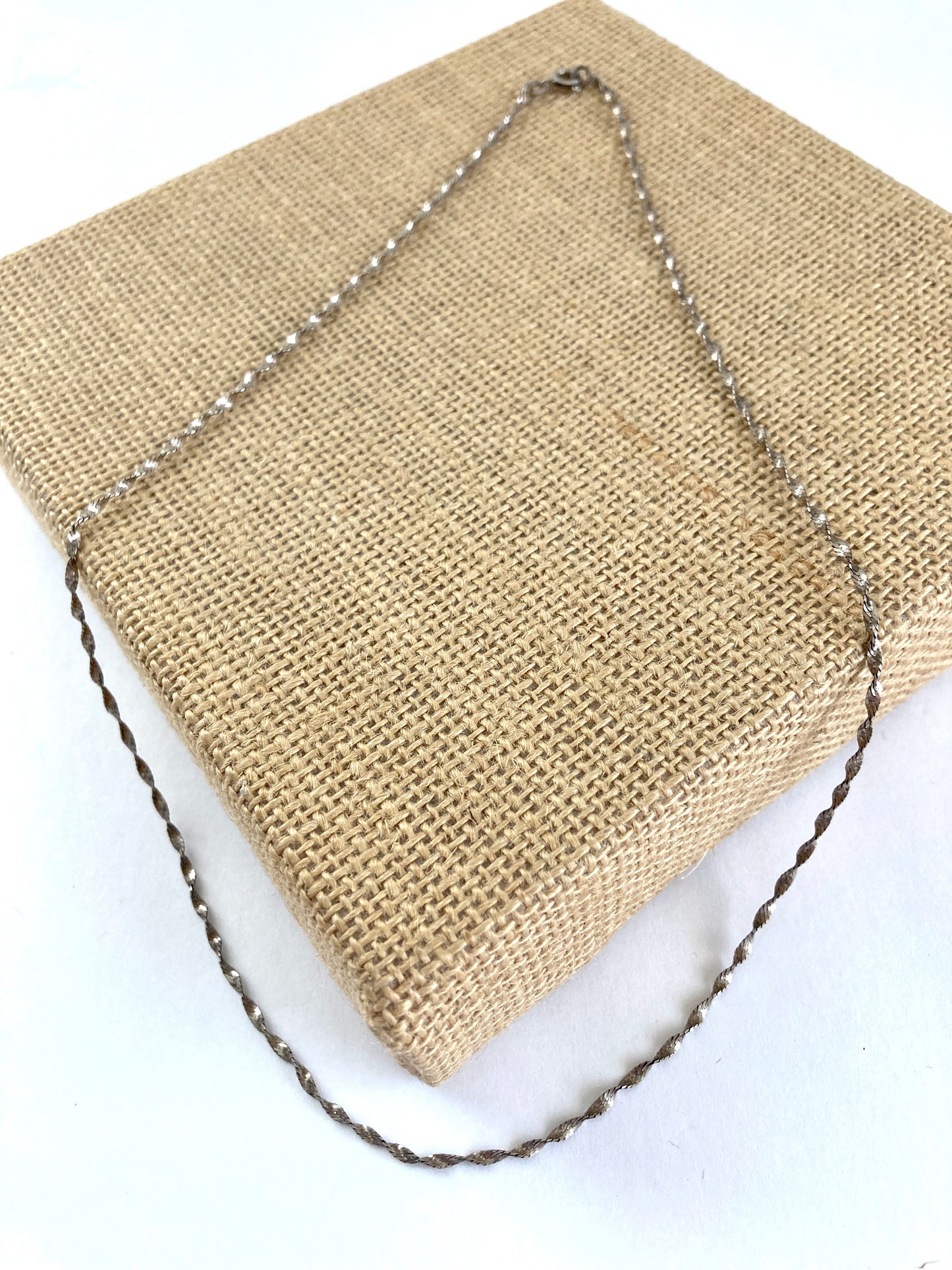 Sterling Silver Italian Twisted Herringbone Necklace 20"