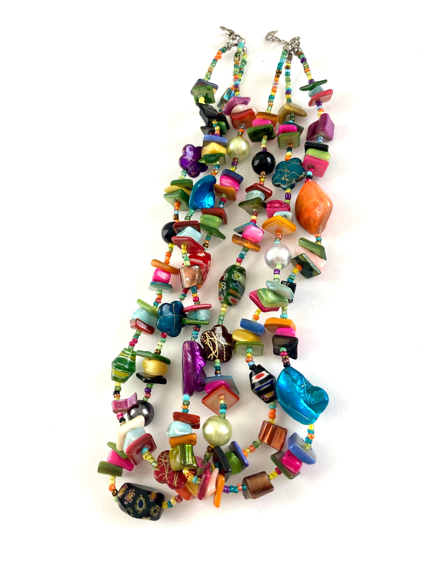 Multi Color Mixed Media Necklace