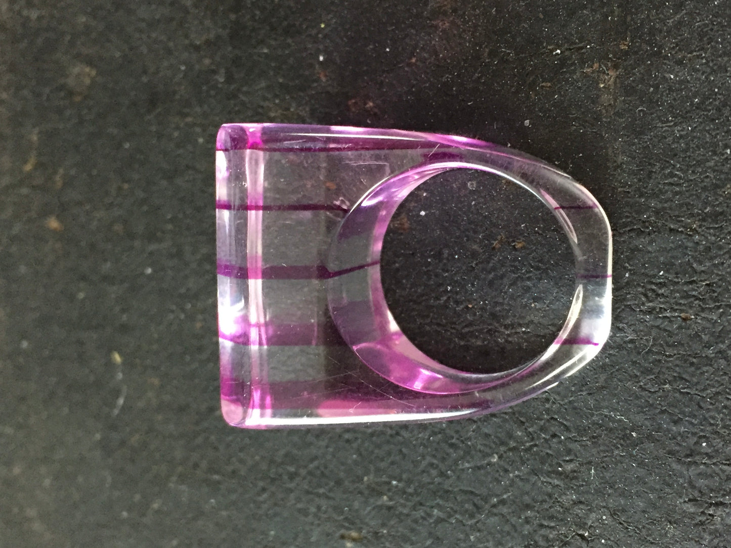 Purple Lucite Ring Vintage size 7 1/2